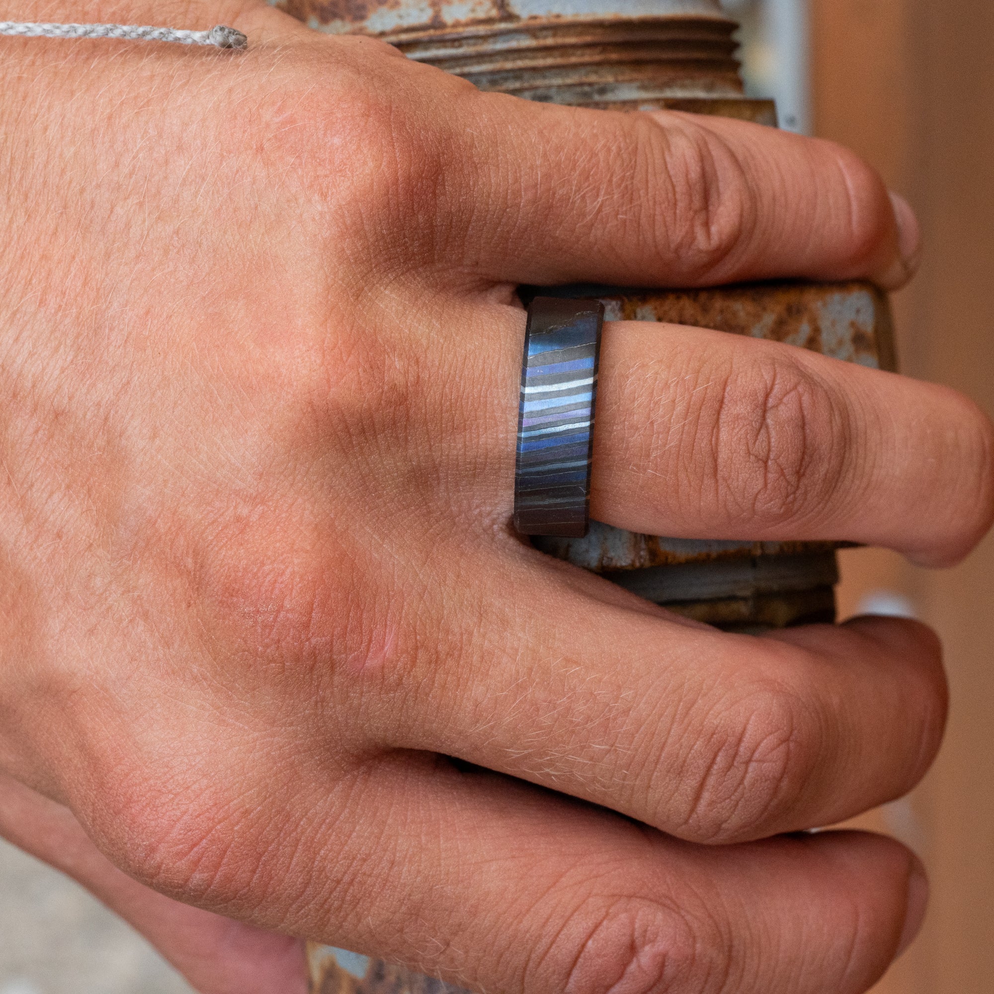 Zirconium & Titanium Damascus Ring