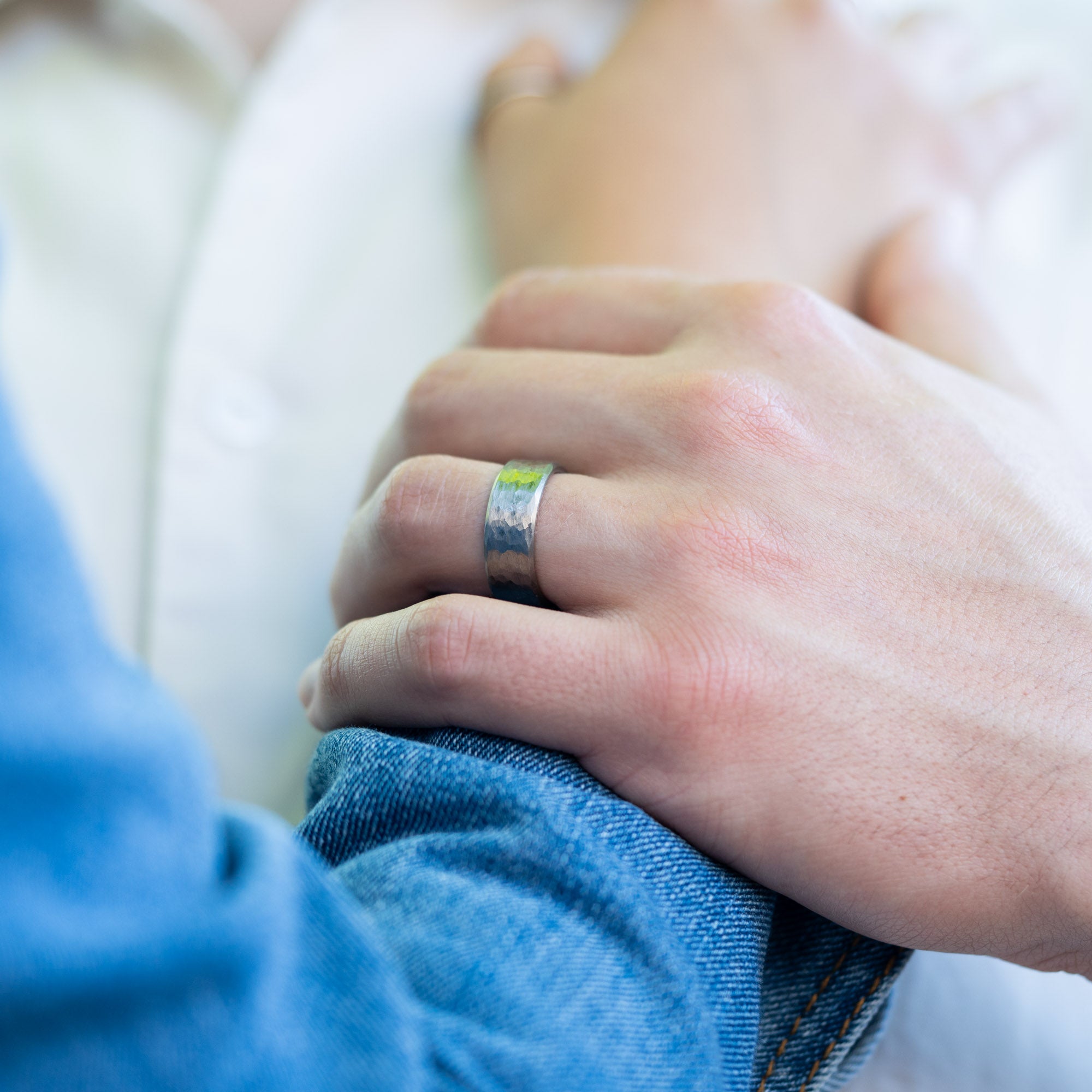 Hammered Titanium Ring