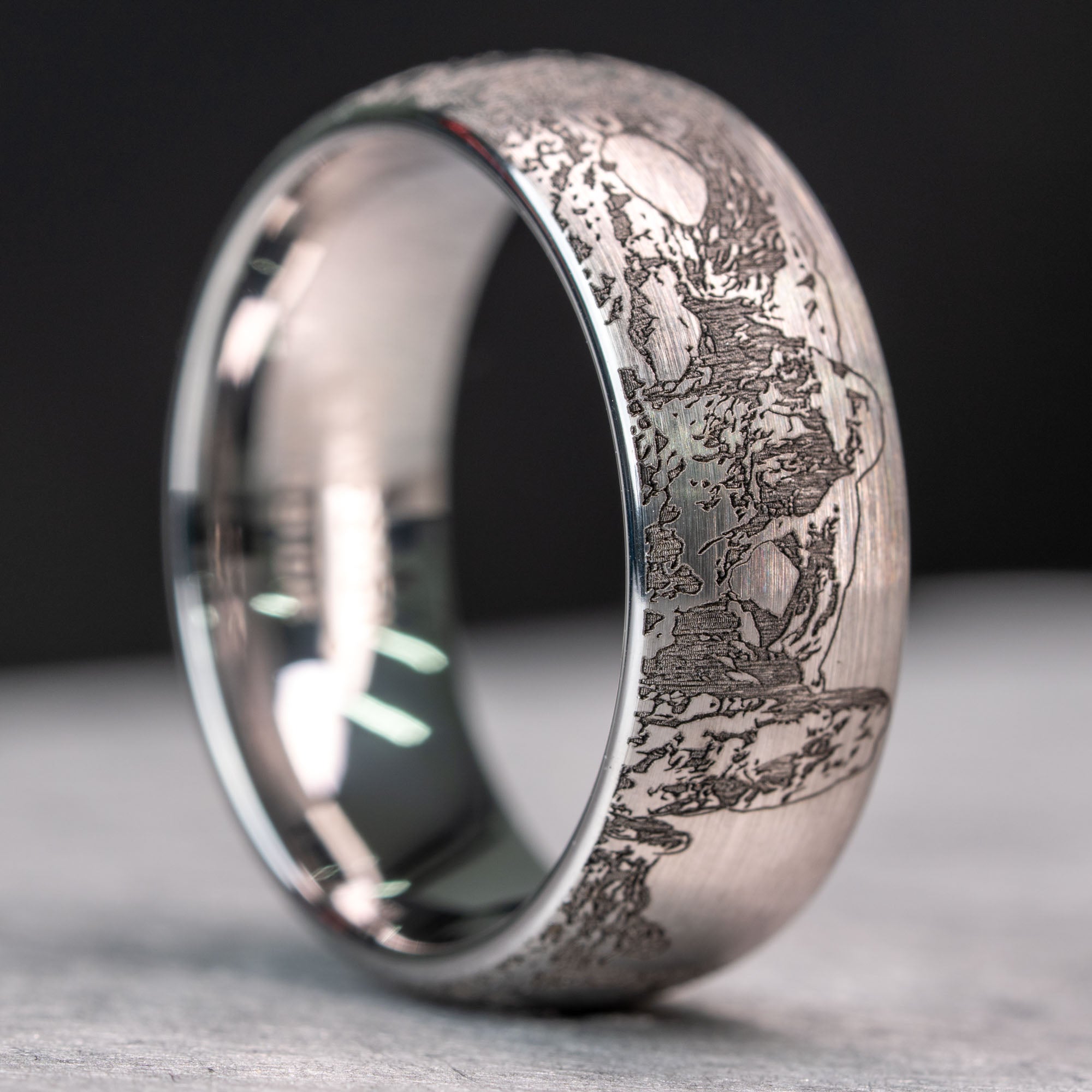 Tungsten Engraved Arches National Park Ring
