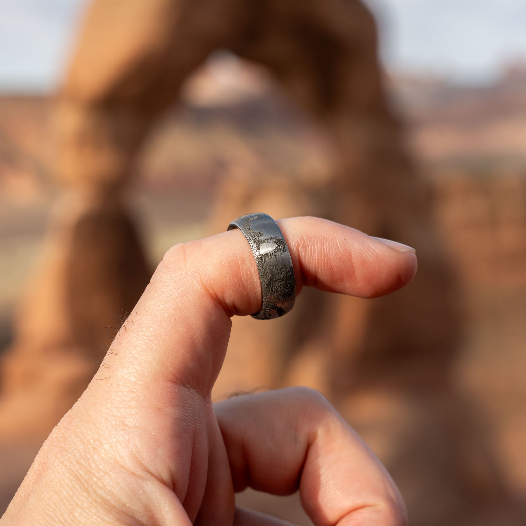 Tungsten Engraved Arches National Park Ring