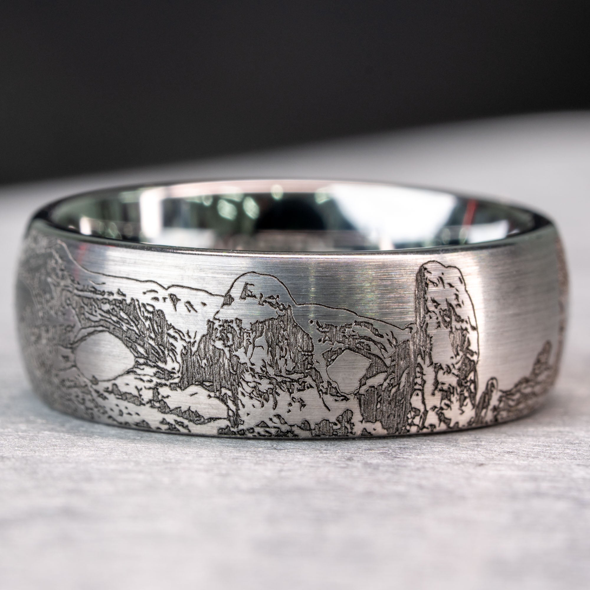 Tungsten Engraved Arches National Park Ring