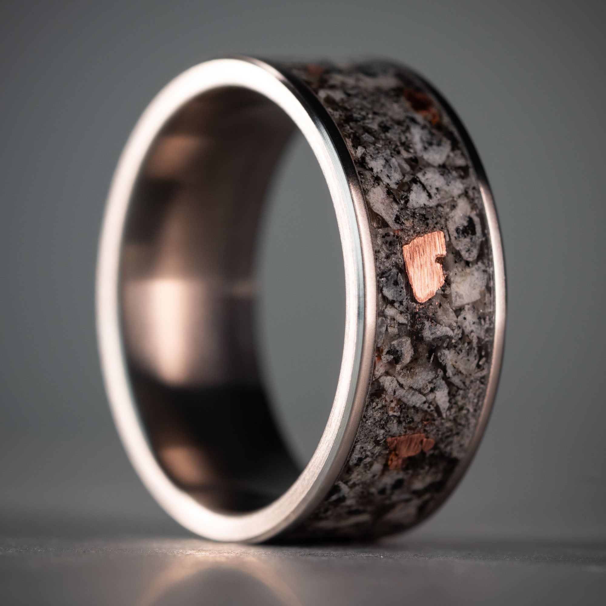 Titanium Yooper Glow & Copper Inlay Ring