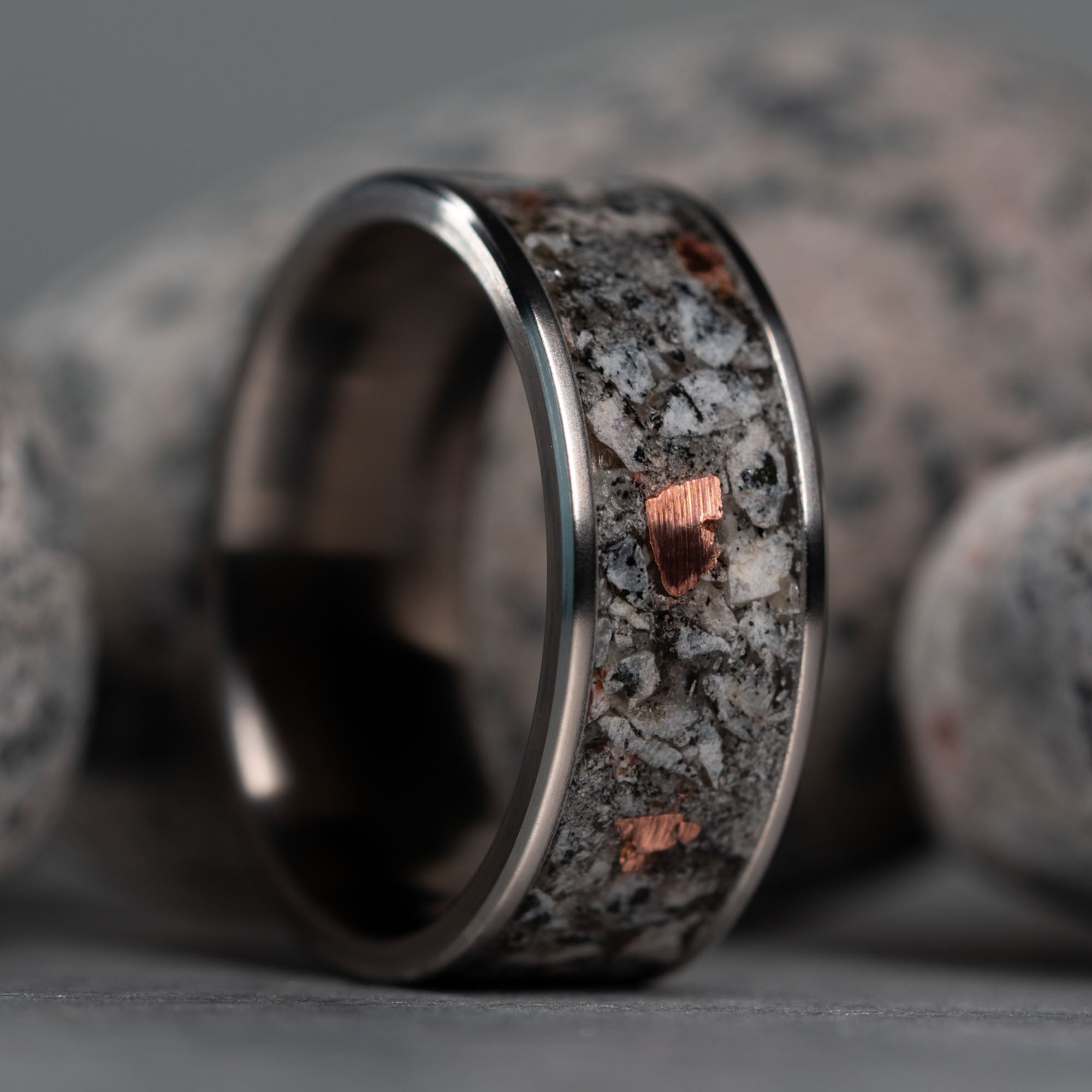 Titanium Yooper Glow & Copper Inlay Ring