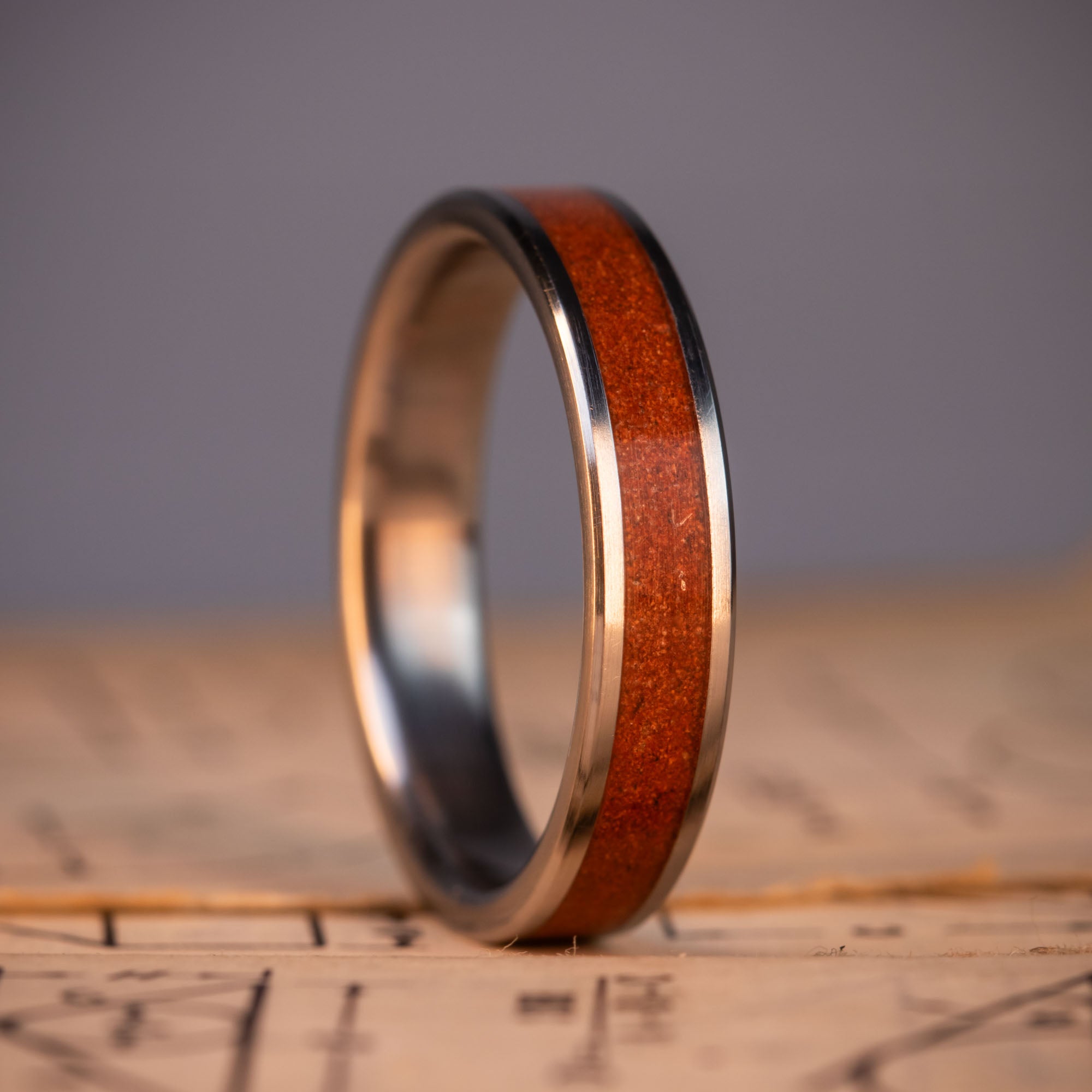 Titanium Moab Utah Rock Inlay Ring