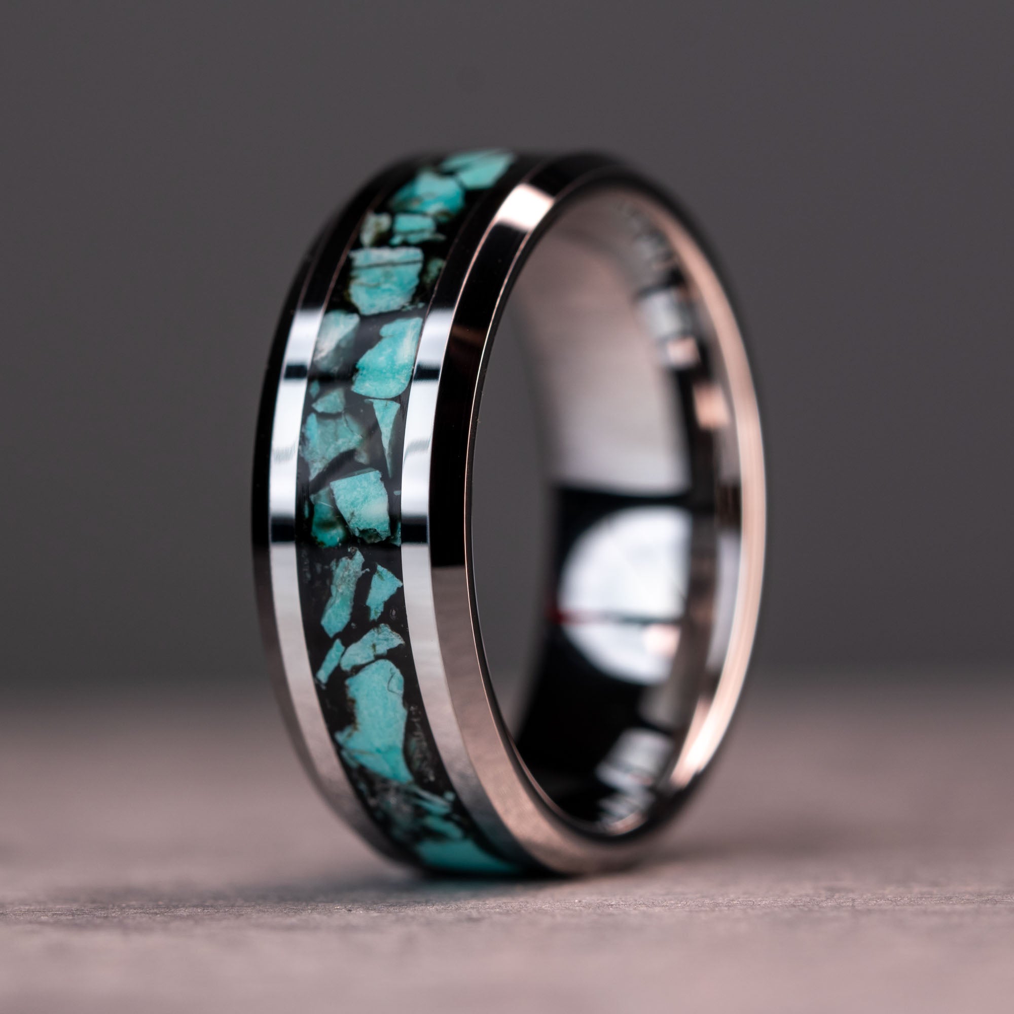 Tungsten shop turquoise ring