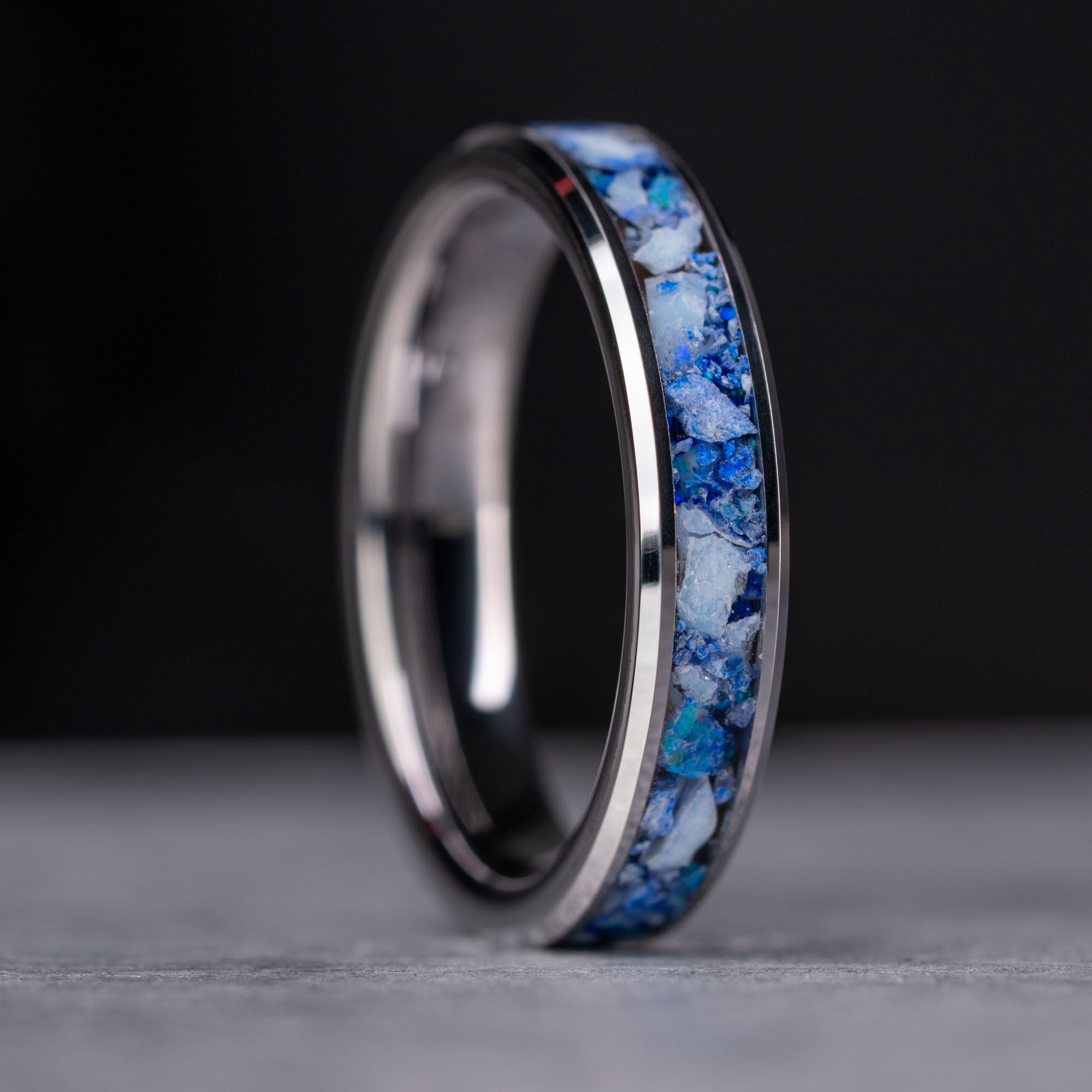 Titanium Ring with Lapis Lazuli outlet - Men's Wedding Ring - Lapis Lazuli Ring - Male Engagement Ring