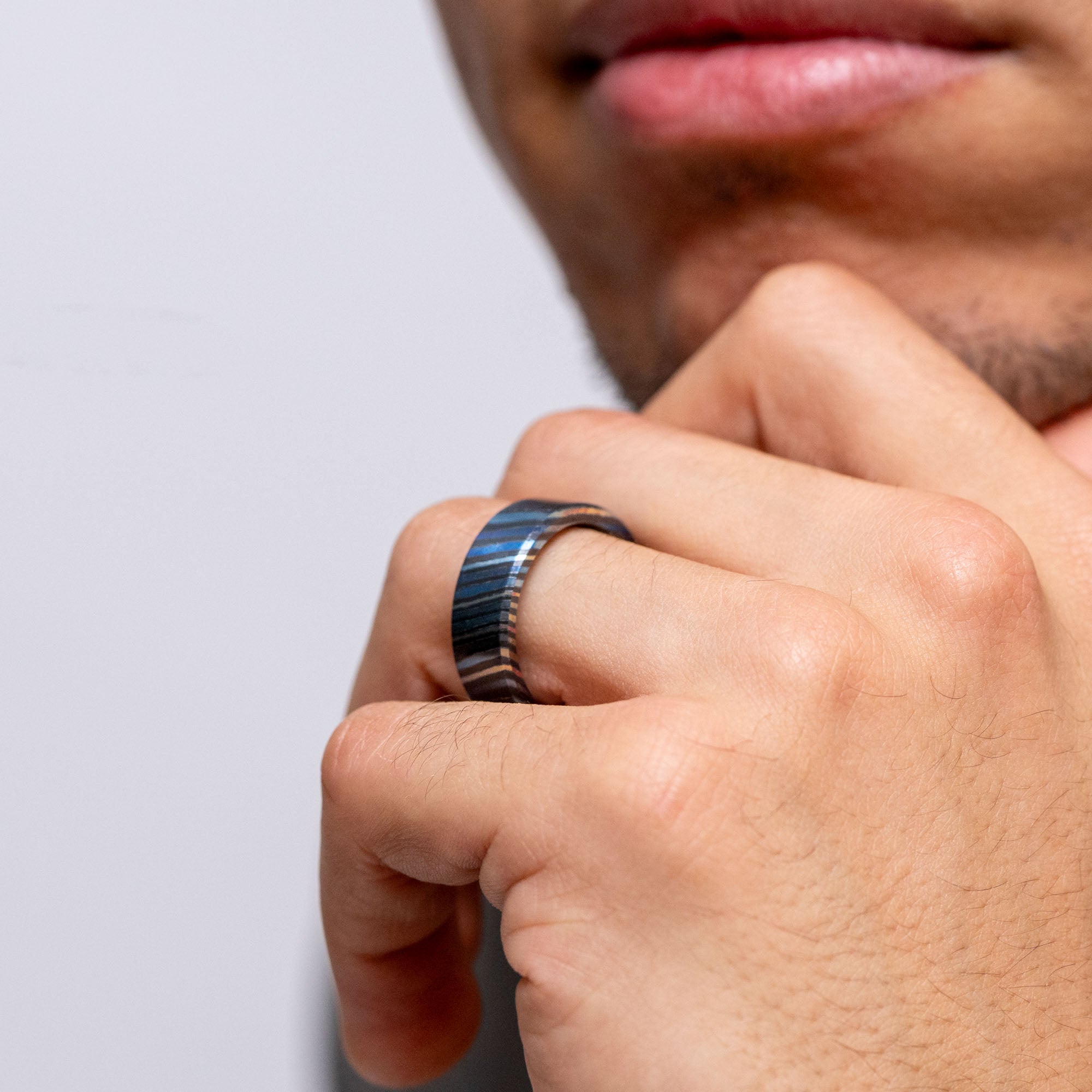 Zirconium & Titanium Damascus Ring