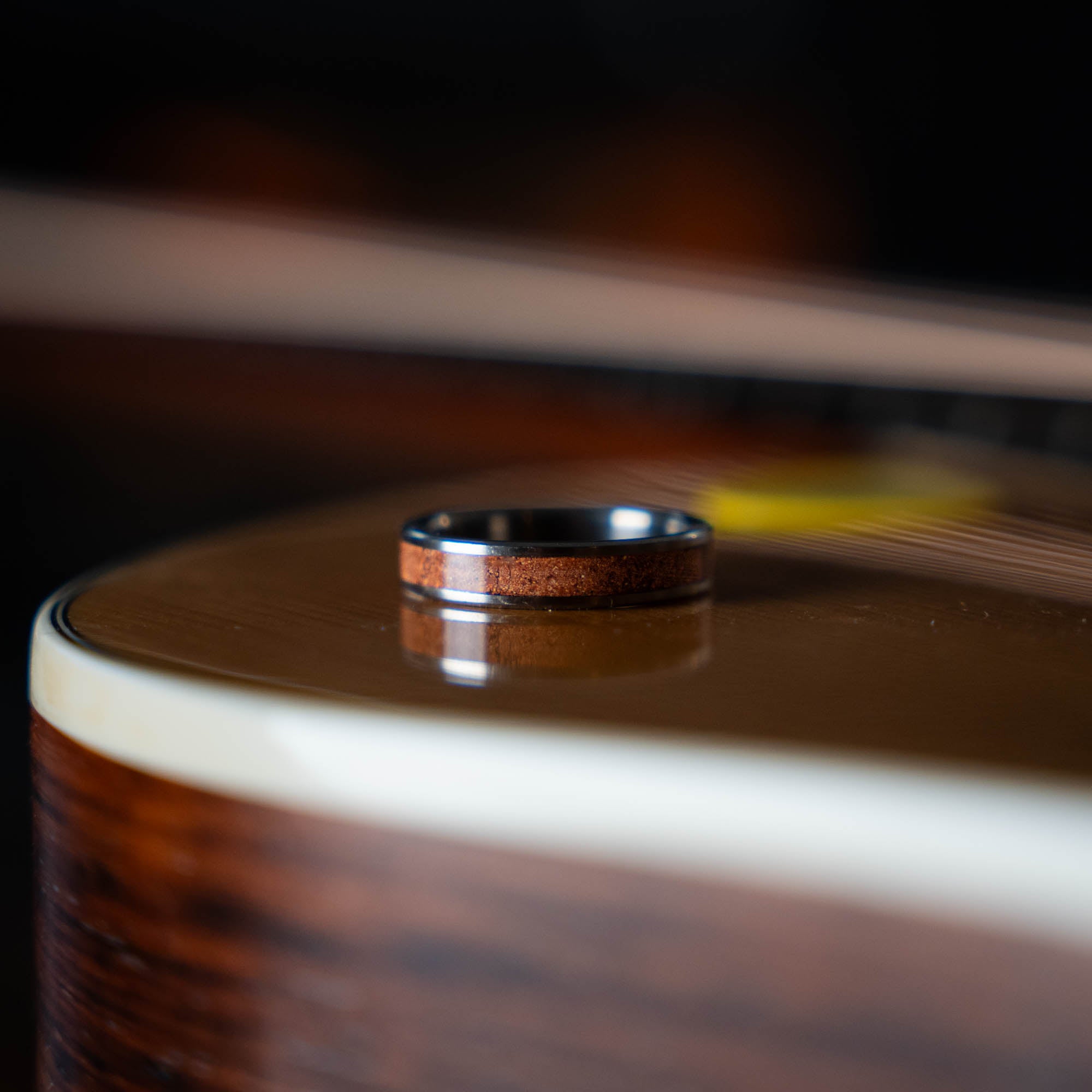 Thin Titanium Moab Utah Rock Inlay Ring