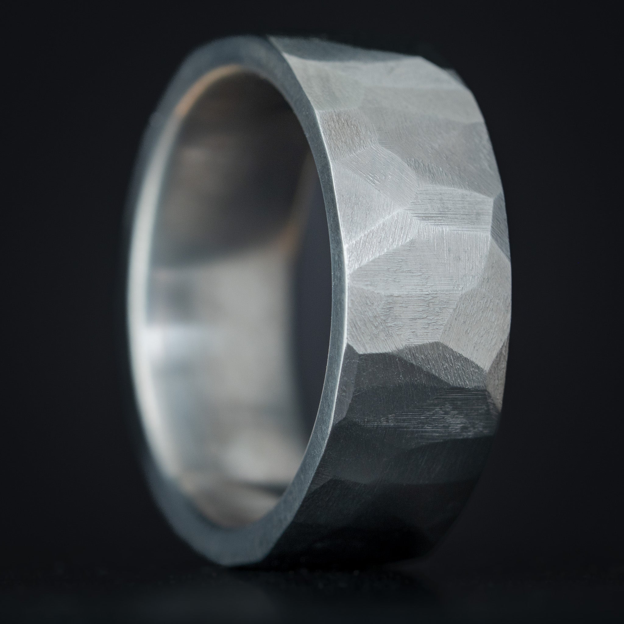 Titanium Chiseled Texture Ring | Honest Hands Ring Co