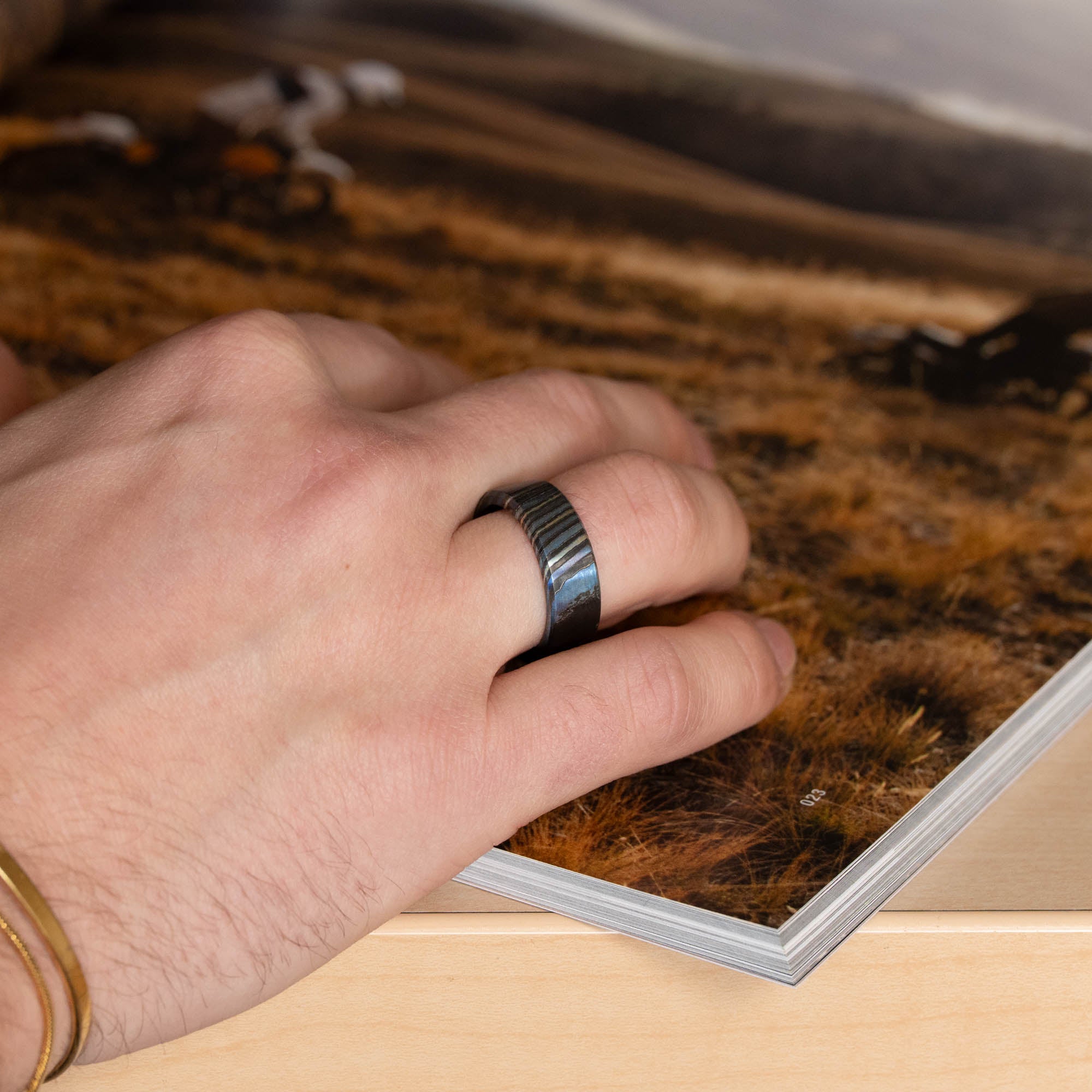 Zirconium & Titanium Damascus Ring