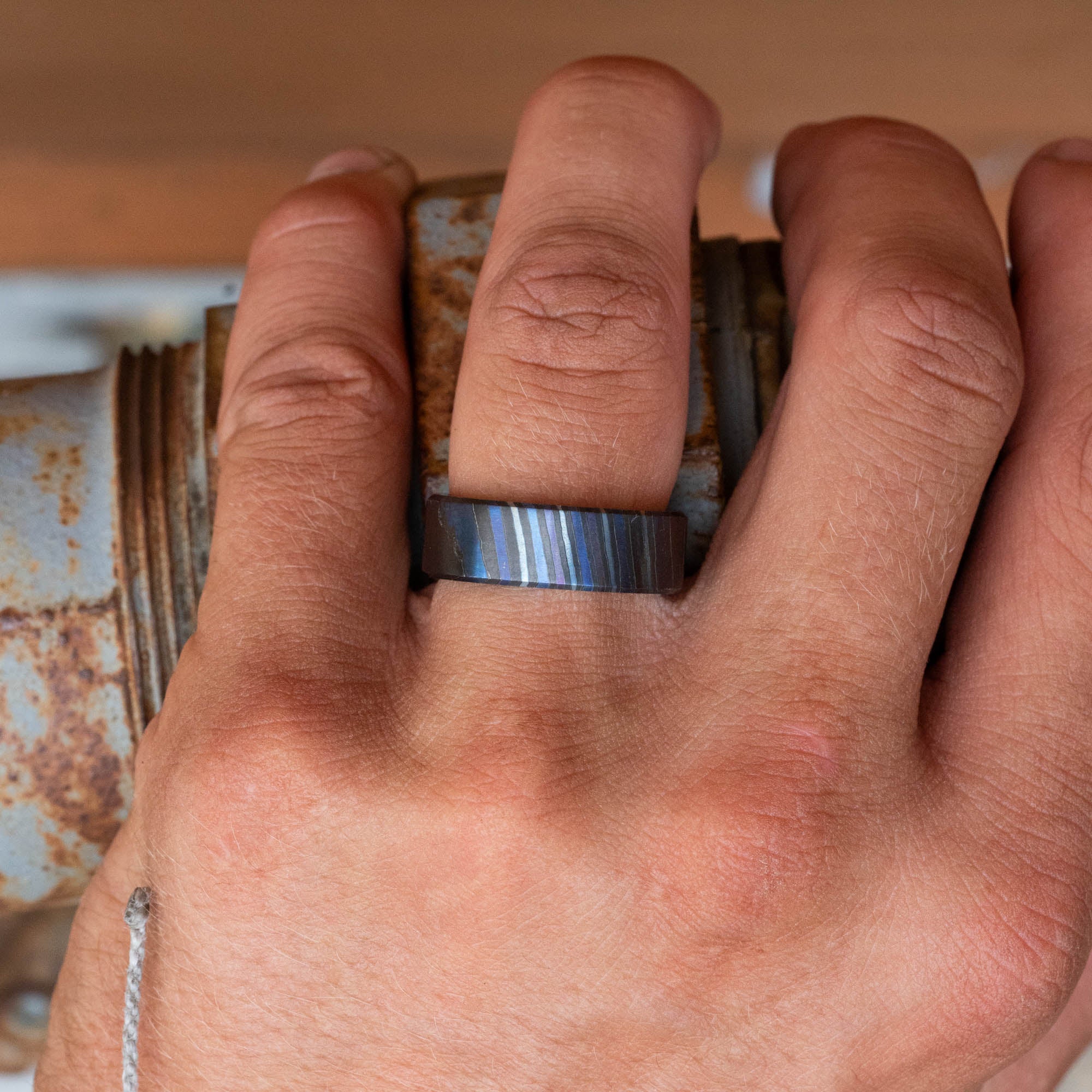 Zirconium & Titanium Damascus Ring