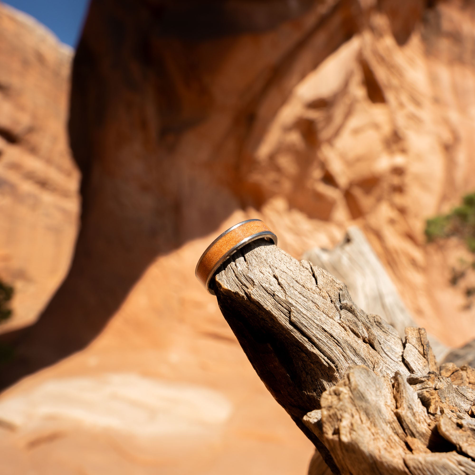 Titanium Moab Utah Rock Inlay Ring