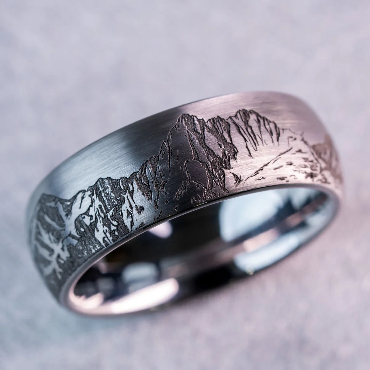 Gail's Engraved Tungsten 14er Ring