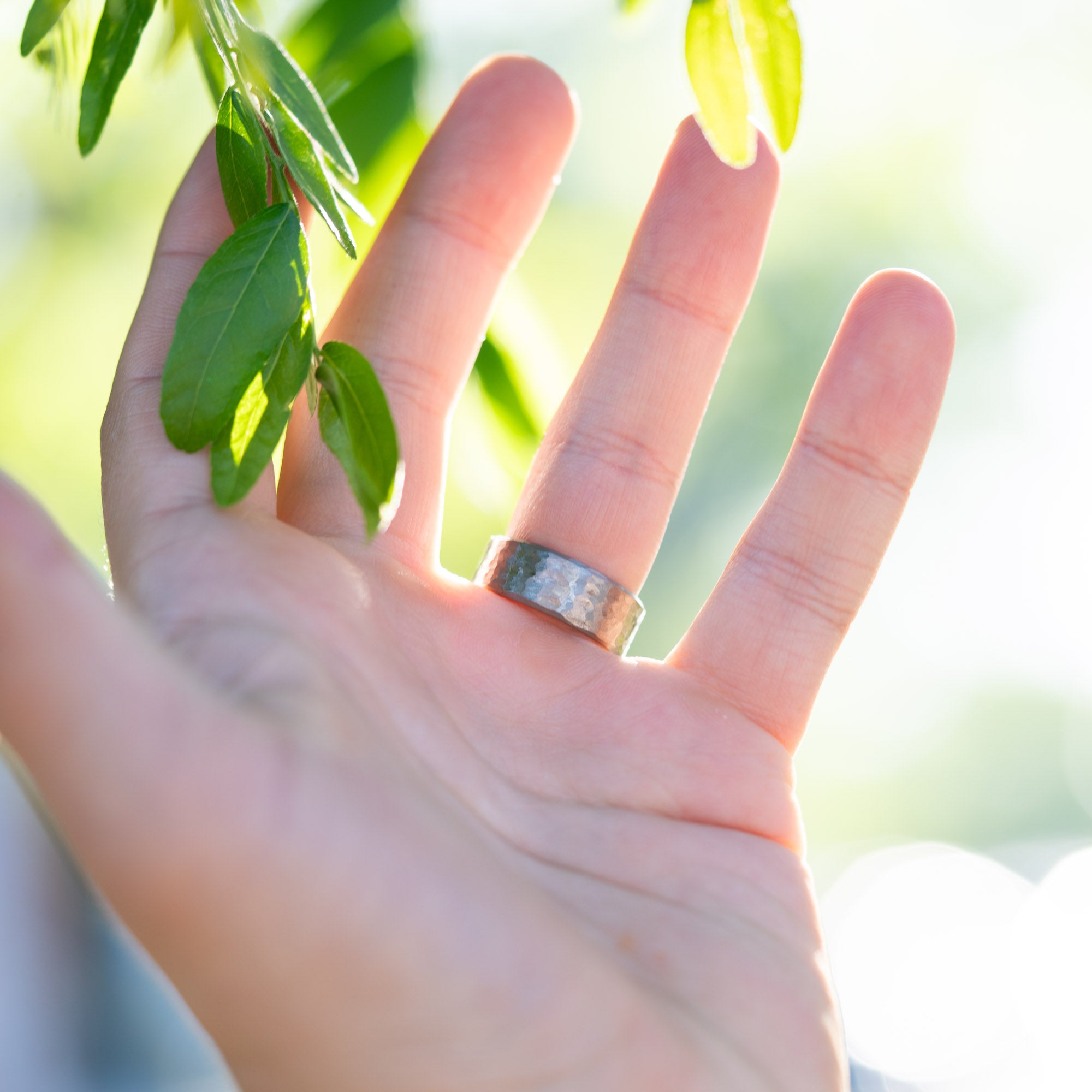 Hammered Titanium Ring