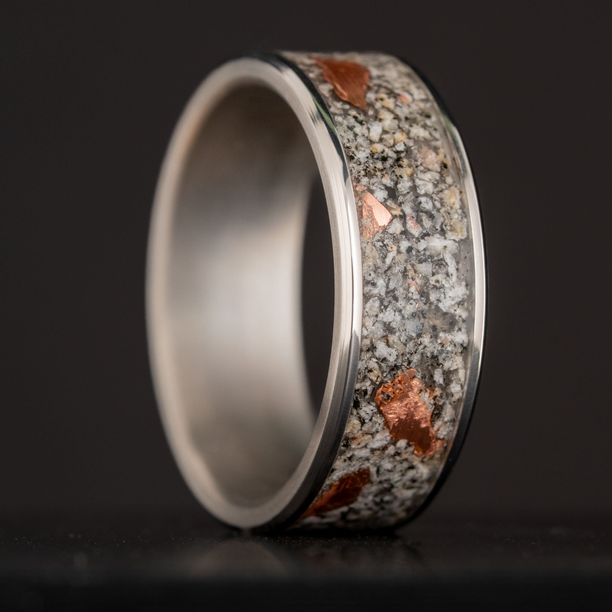 Titanium Yooper Glow & Copper Inlay Ring