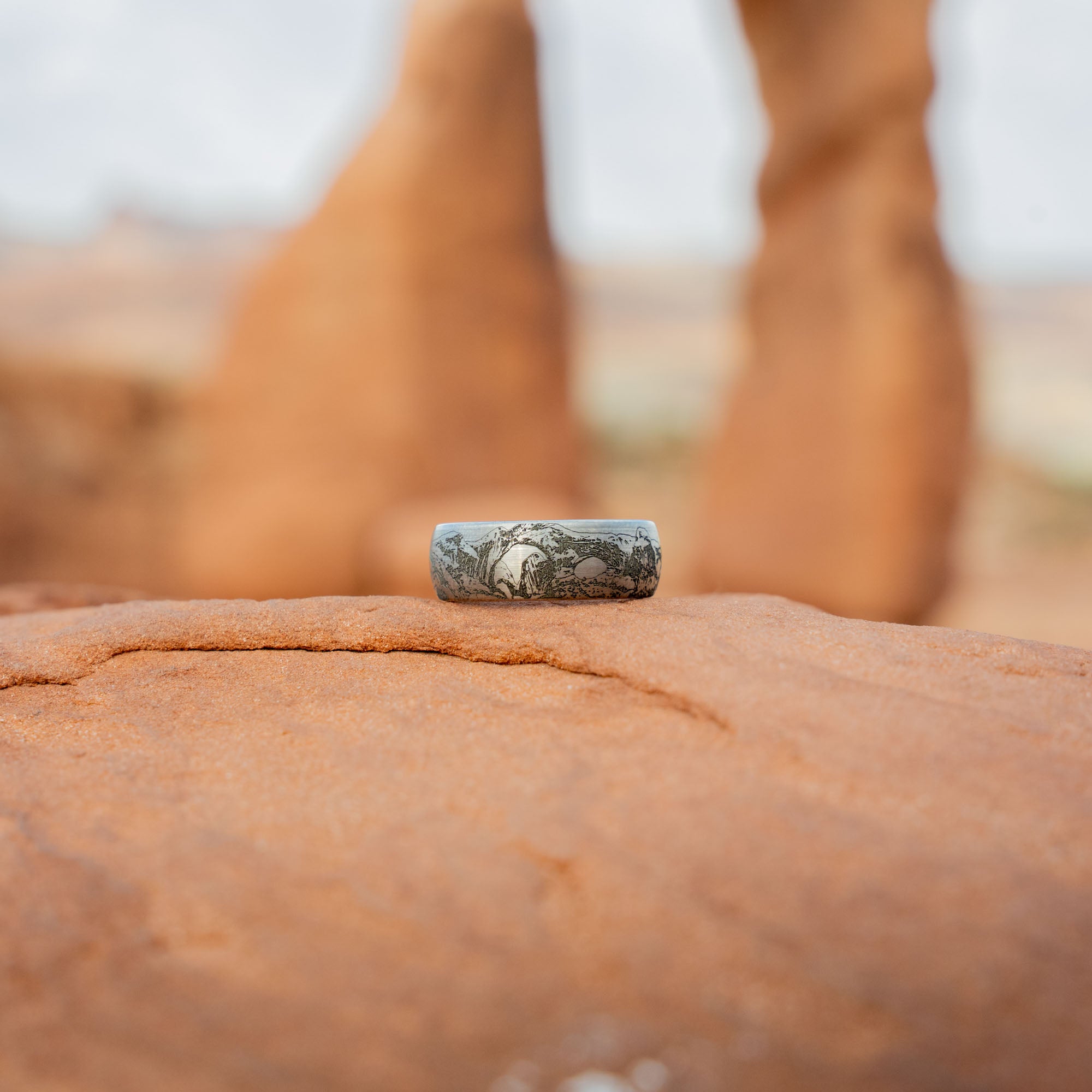 Tungsten Engraved Arches National Park Ring