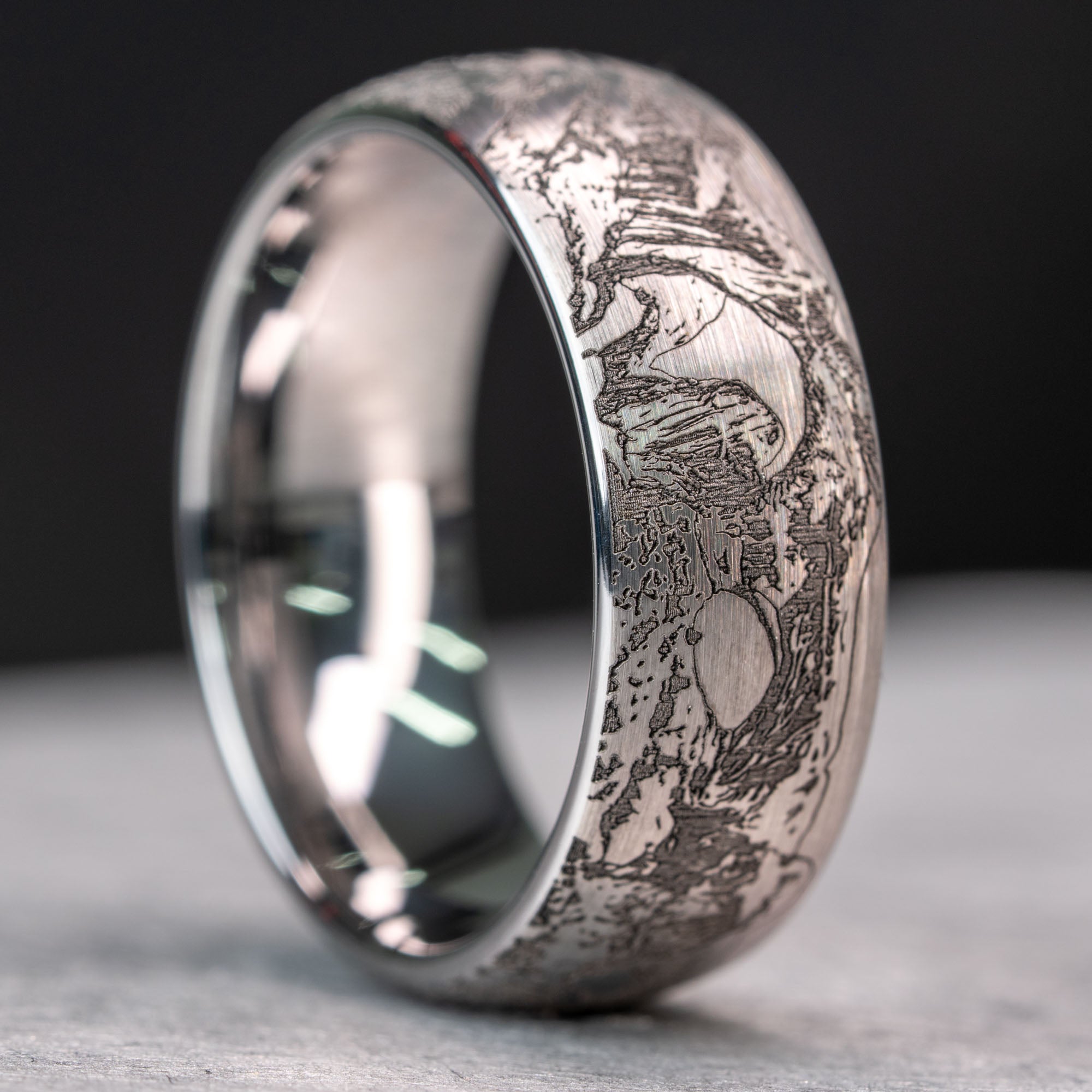 Tungsten Engraved Arches National Park Ring