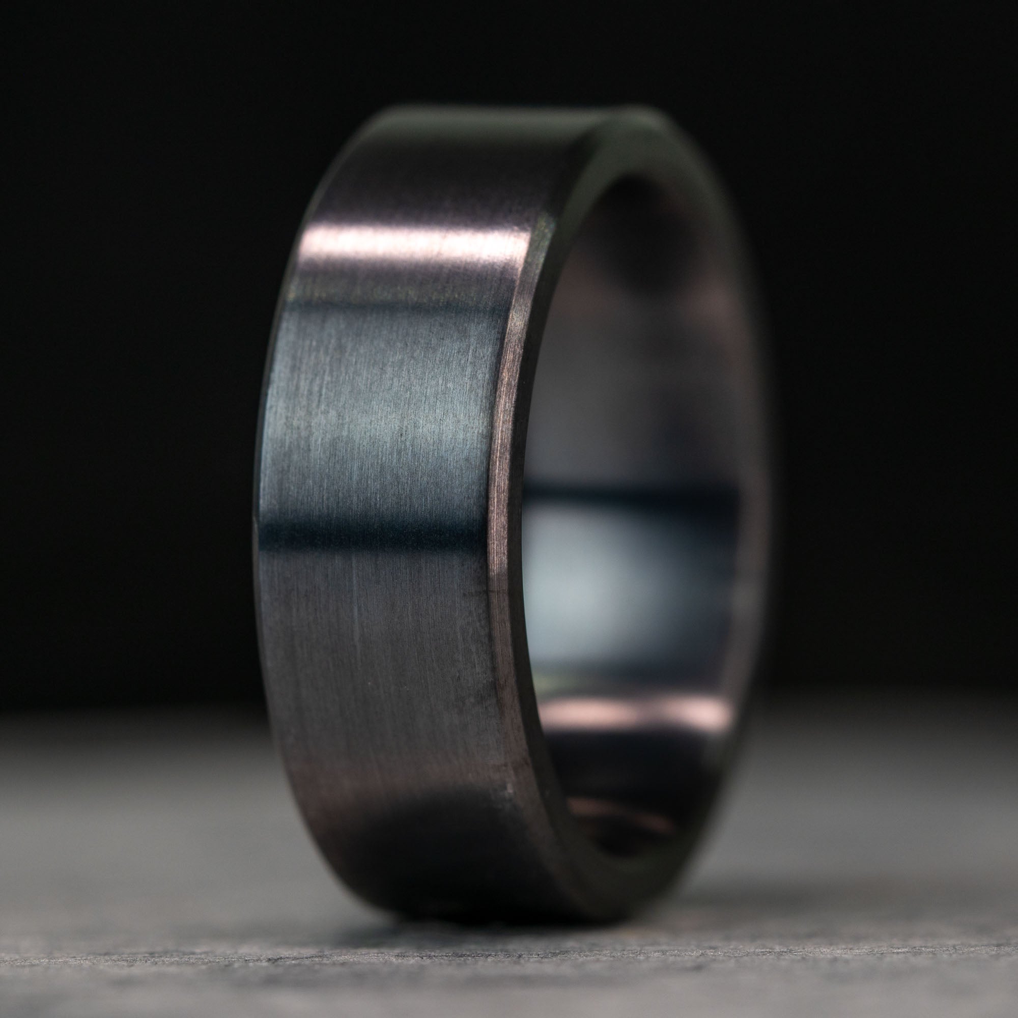 Black Brushed Titanium Ring