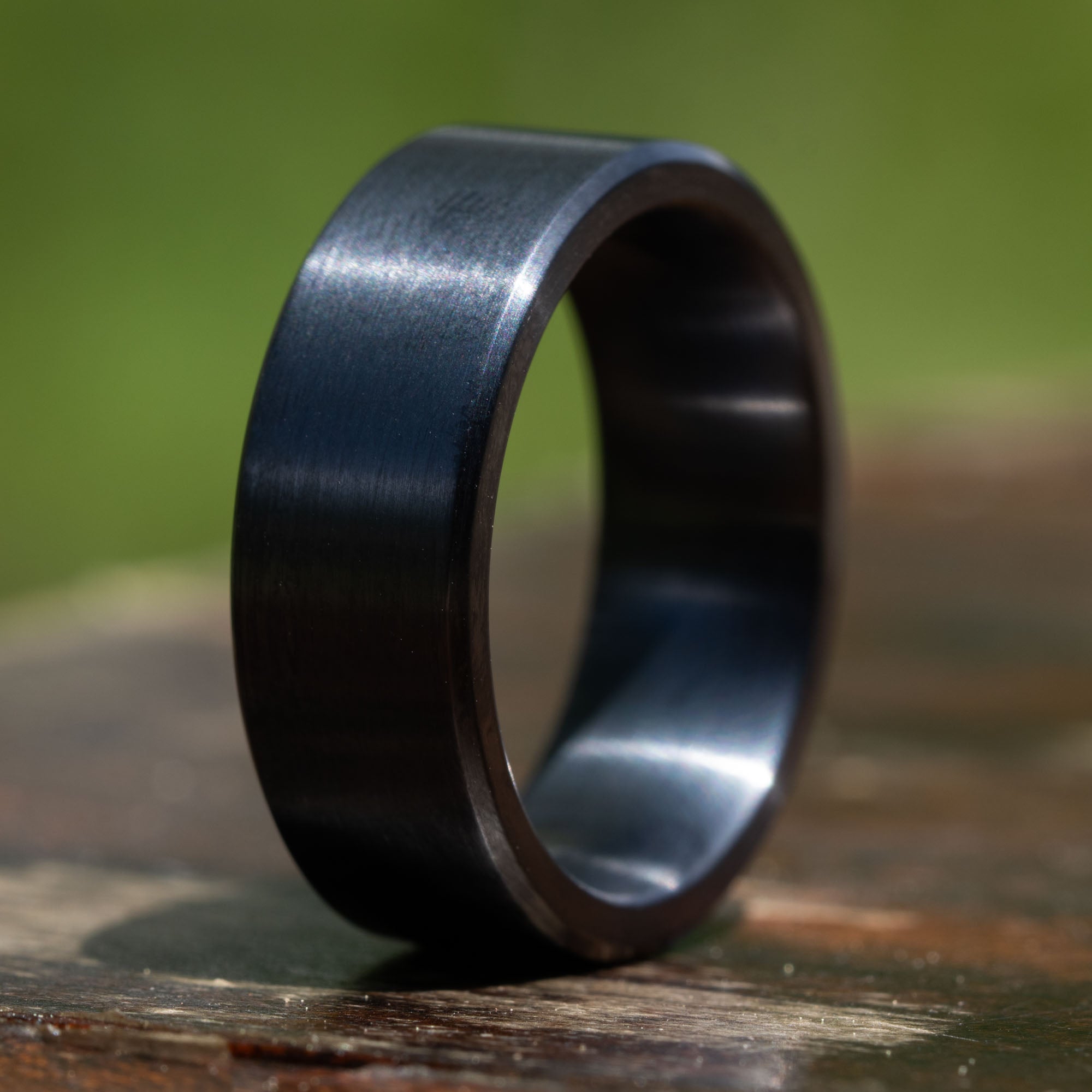 Black Brushed Titanium Ring