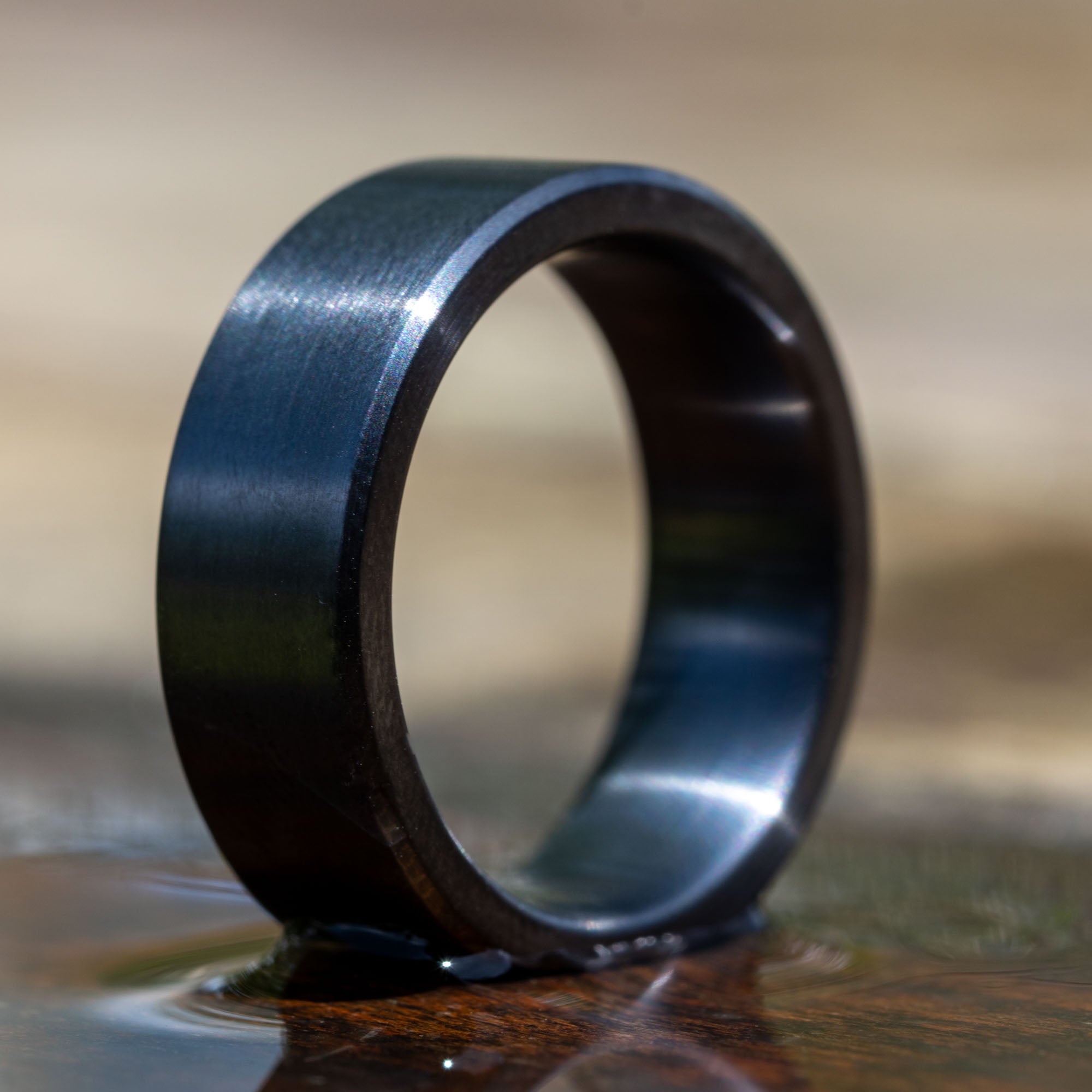 Black Brushed Titanium Ring