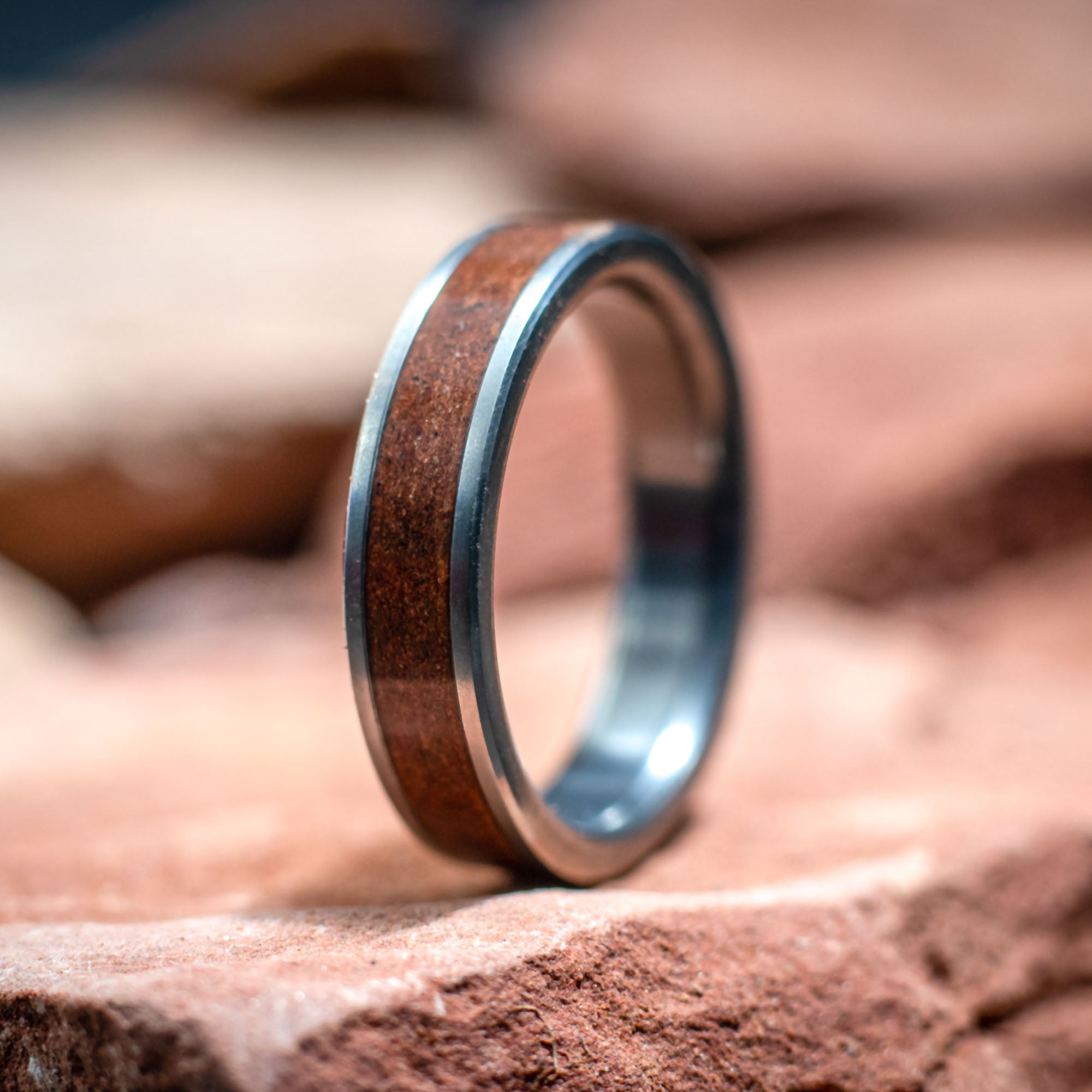 Titanium Moab Utah Rock Inlay Ring