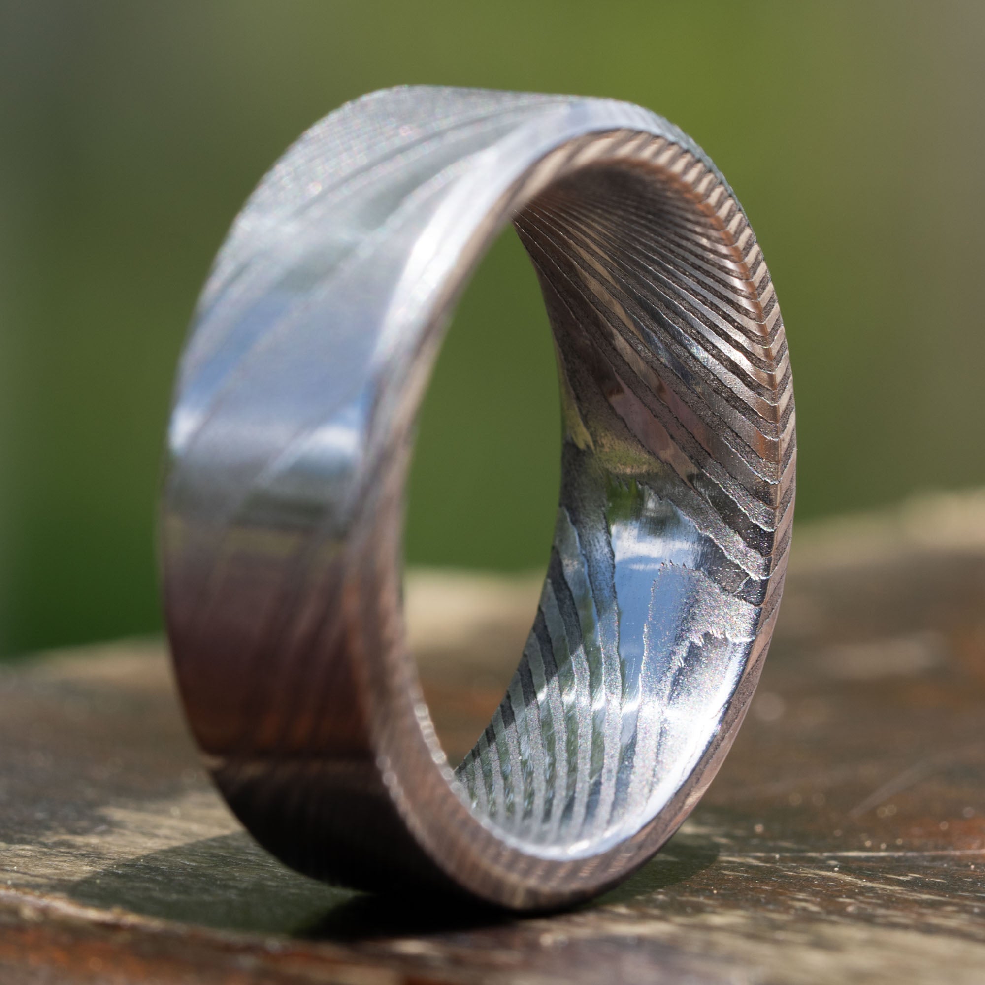 Damascus stainless steel rings sale