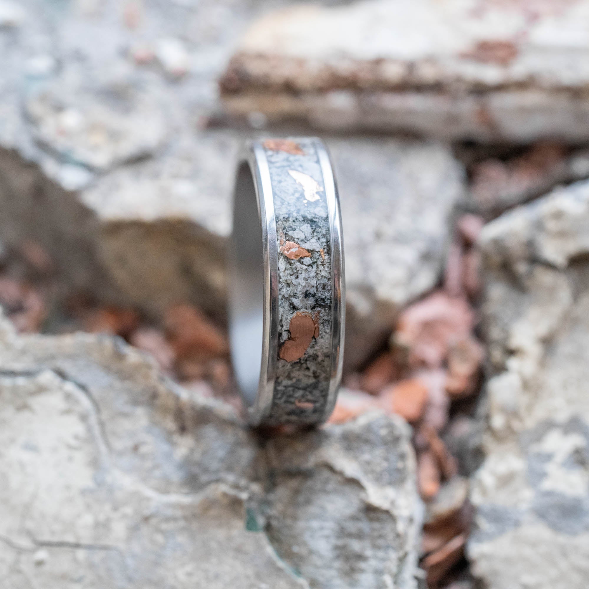 Titanium Yooper Glow & Copper Inlay Ring