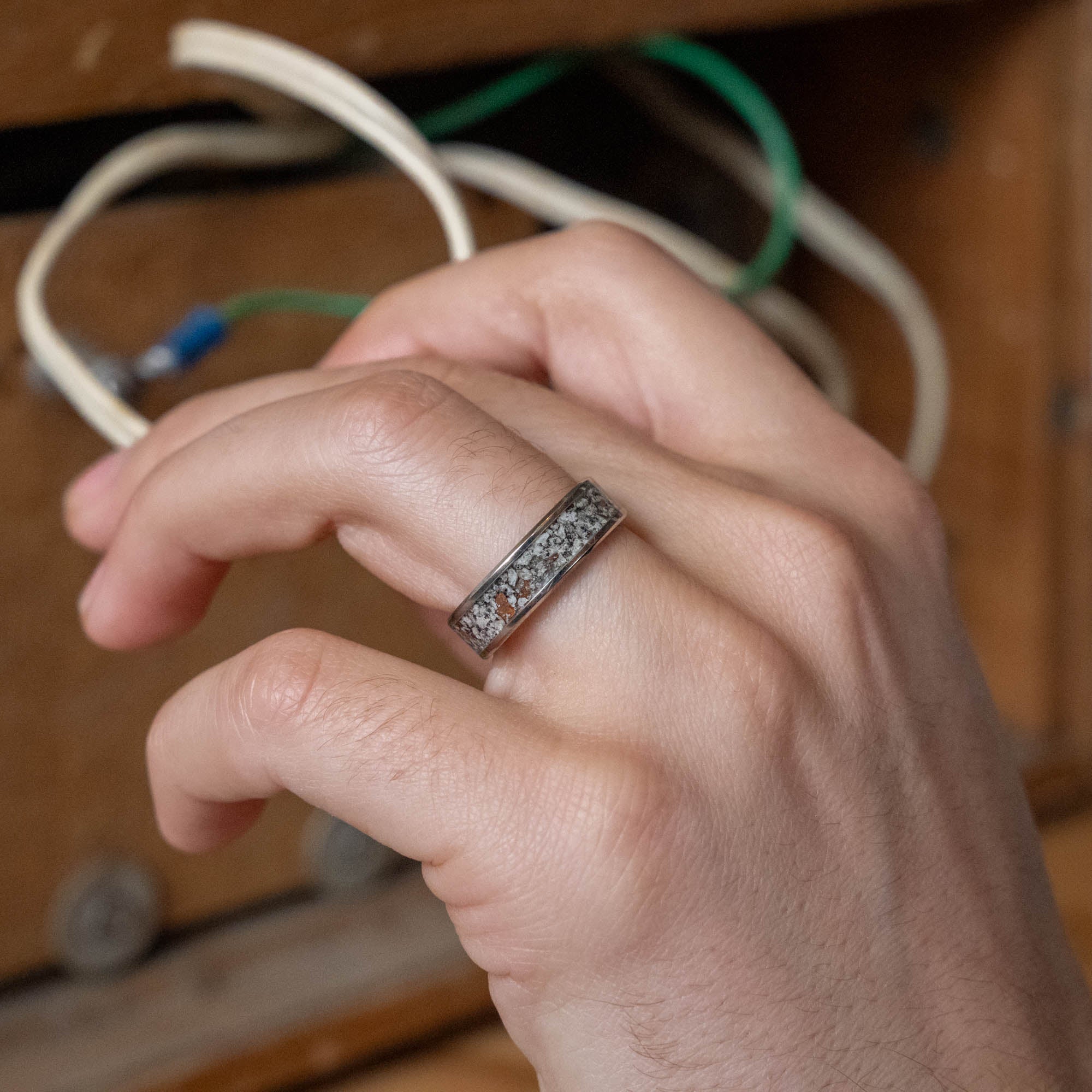 Titanium Yooper Glow & Copper Inlay Ring