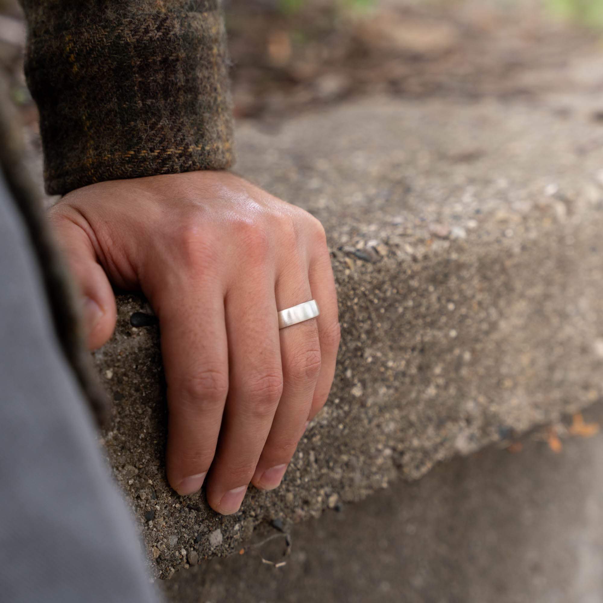 Brushed Silver Ring