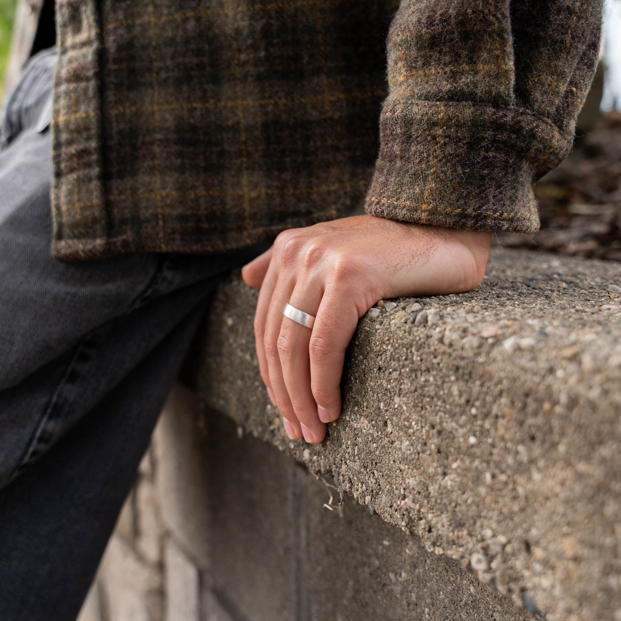 Brushed Silver Ring