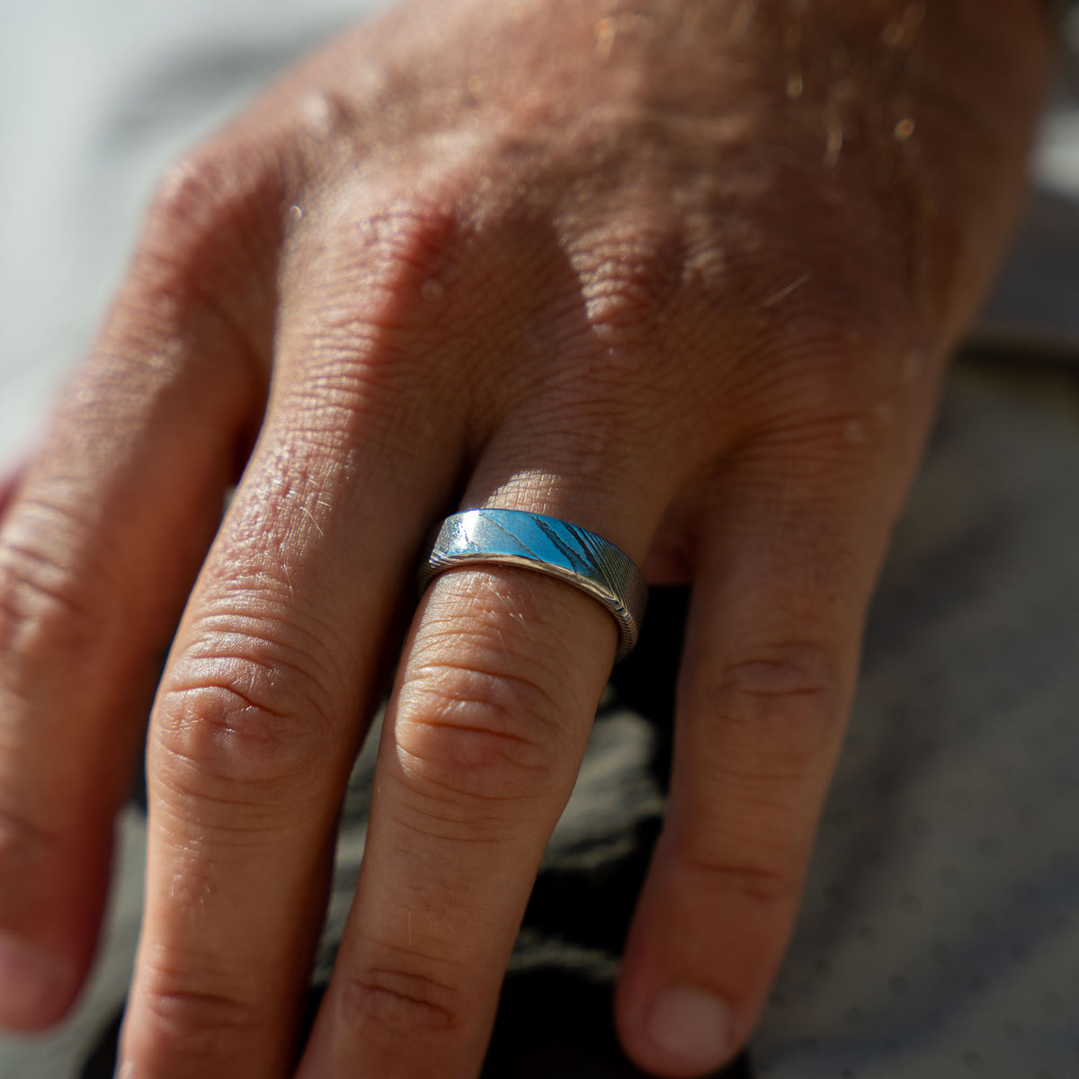 Stainless Steel Damascus Ring