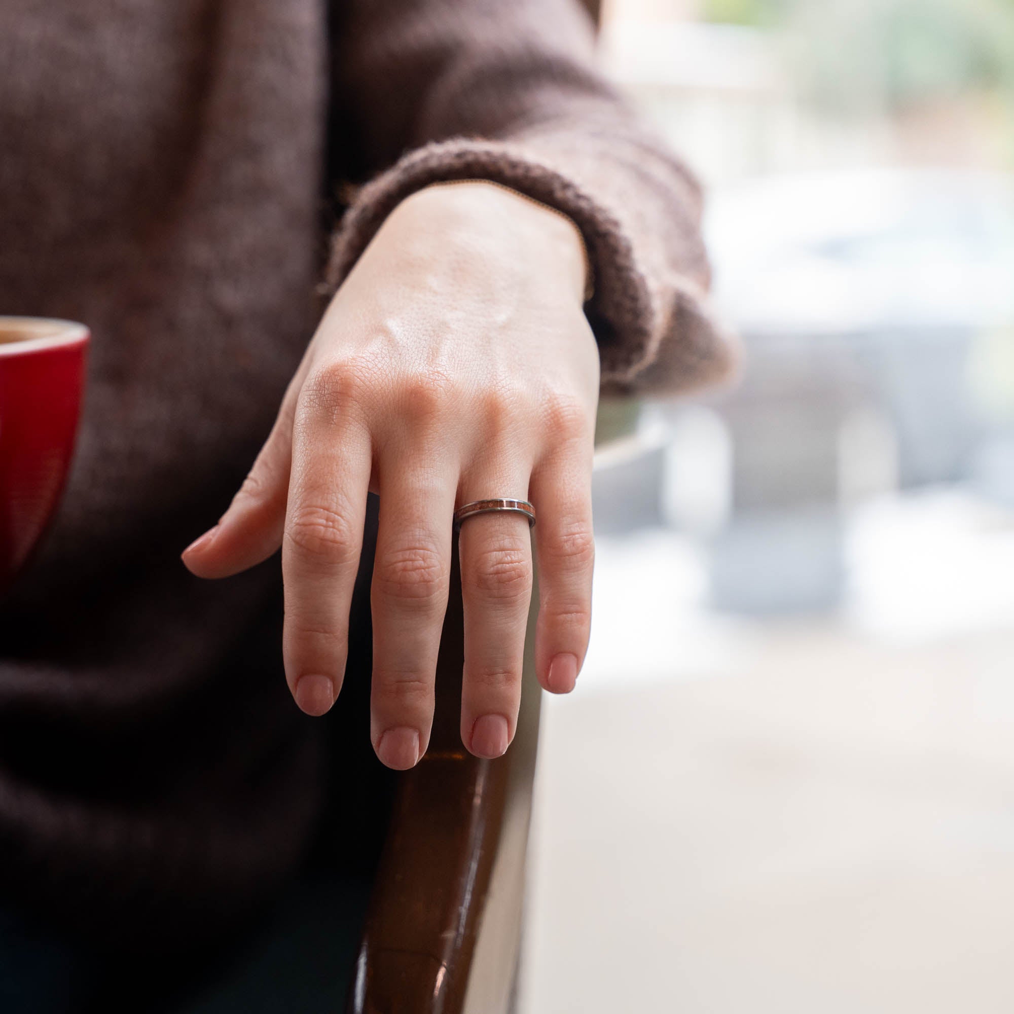 Thin Titanium Moab Utah Rock Inlay Ring