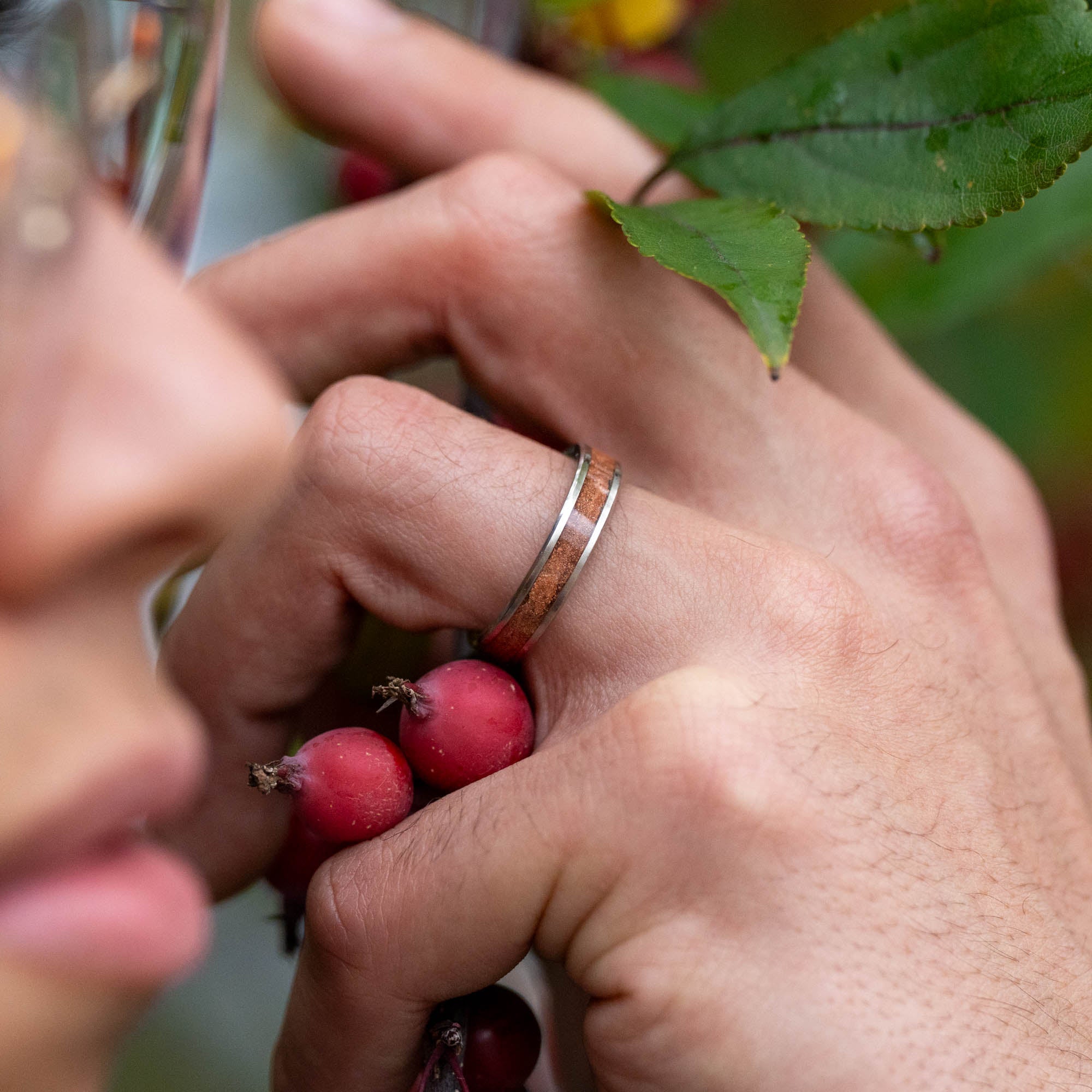 Thin Titanium Moab Utah Rock Inlay Ring