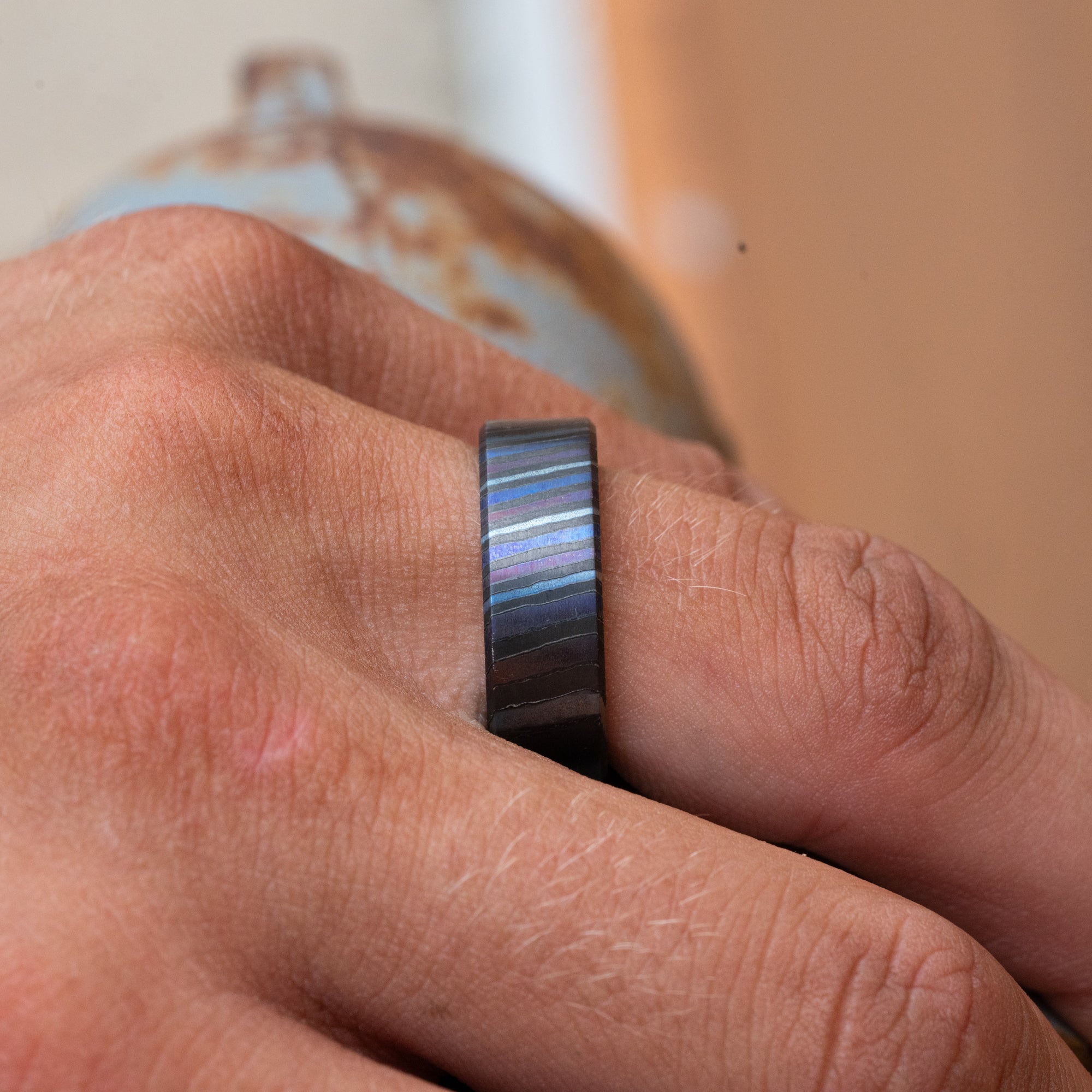 Zirconium & Titanium Damascus Ring