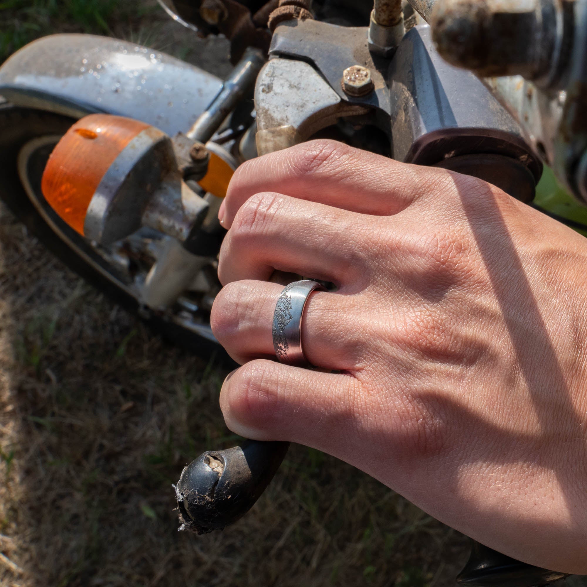 Domed Tungsten Engraved Colorado 14er Ring