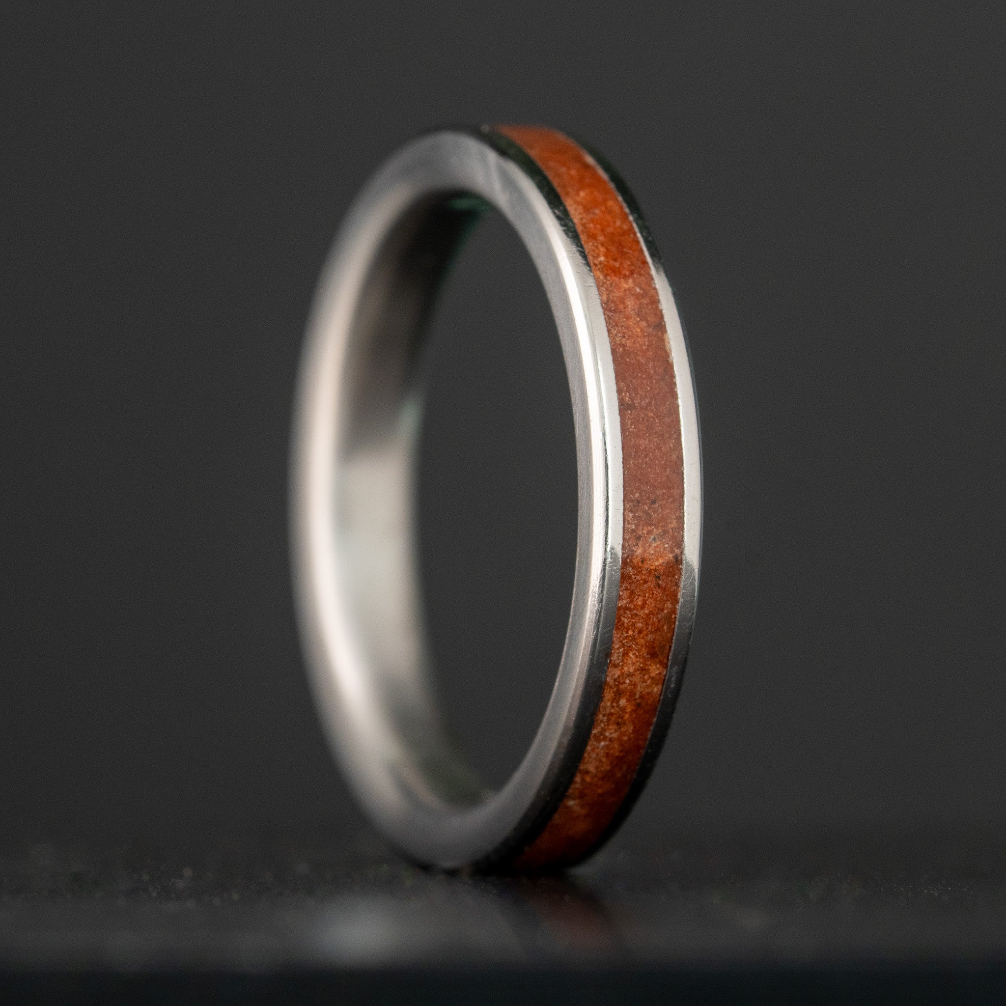 Thin Titanium Moab Utah Rock Inlay Ring