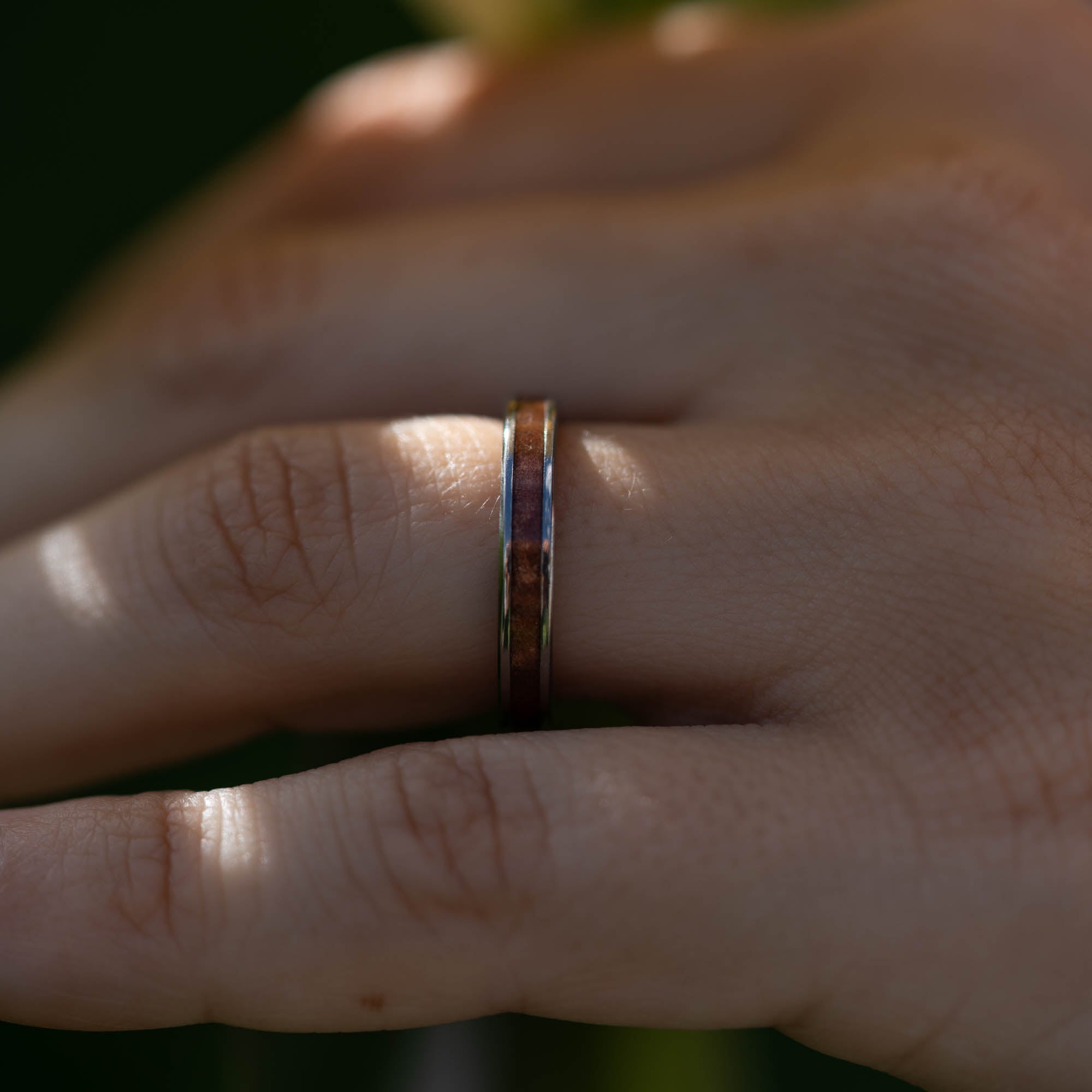 Thin Titanium Moab Utah Rock Inlay Ring