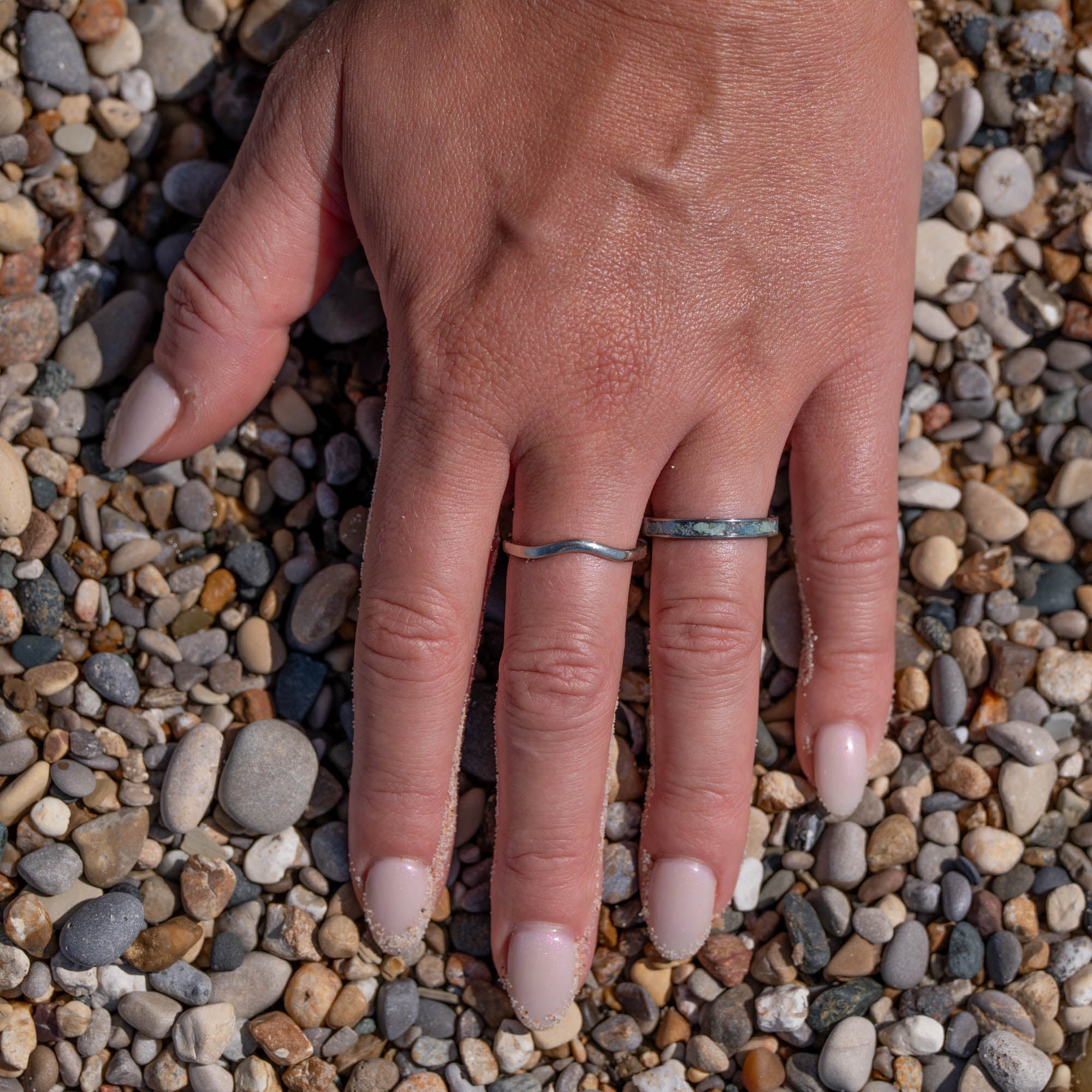 Thin White Gold Contour Ring