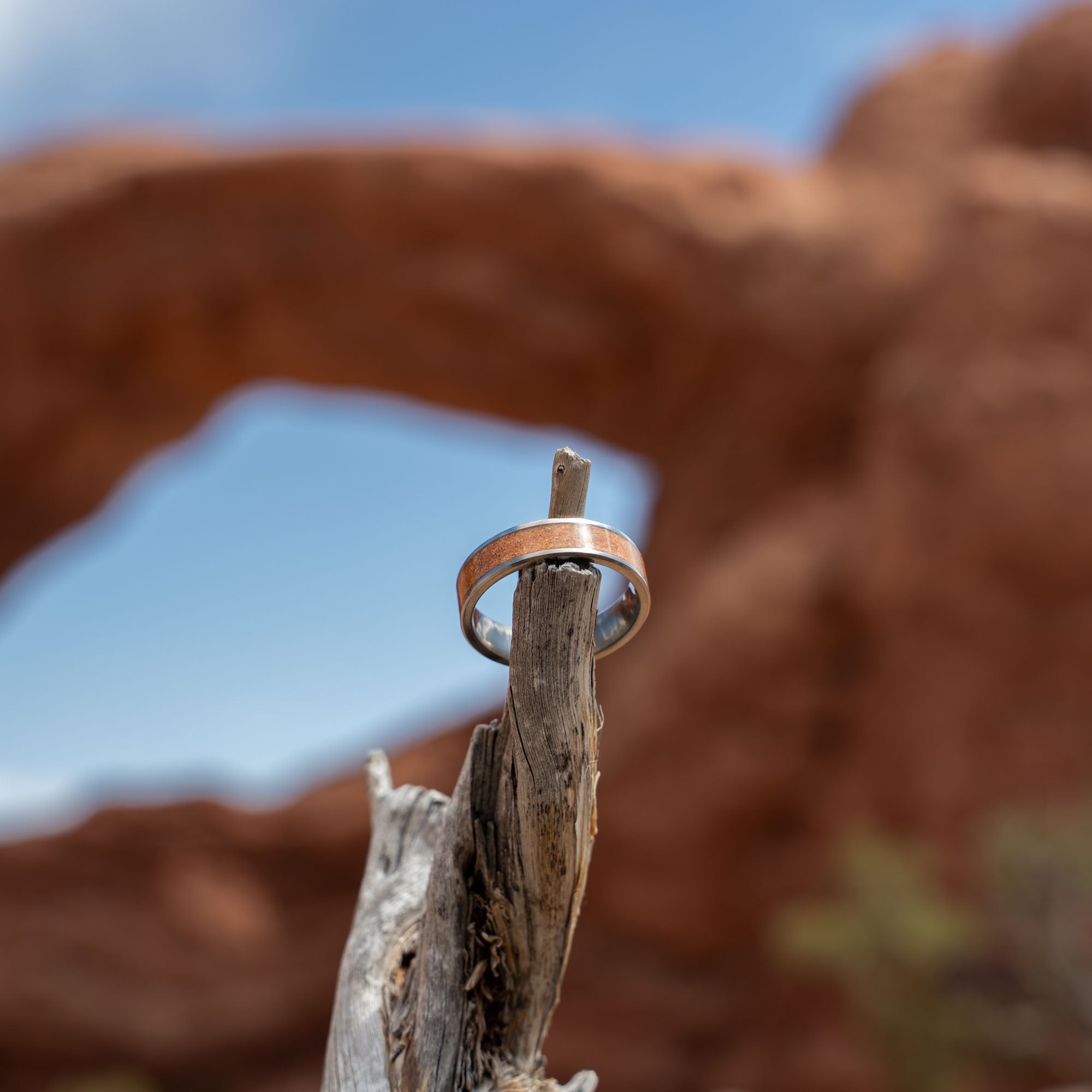 Titanium Moab Utah Rock Inlay Ring