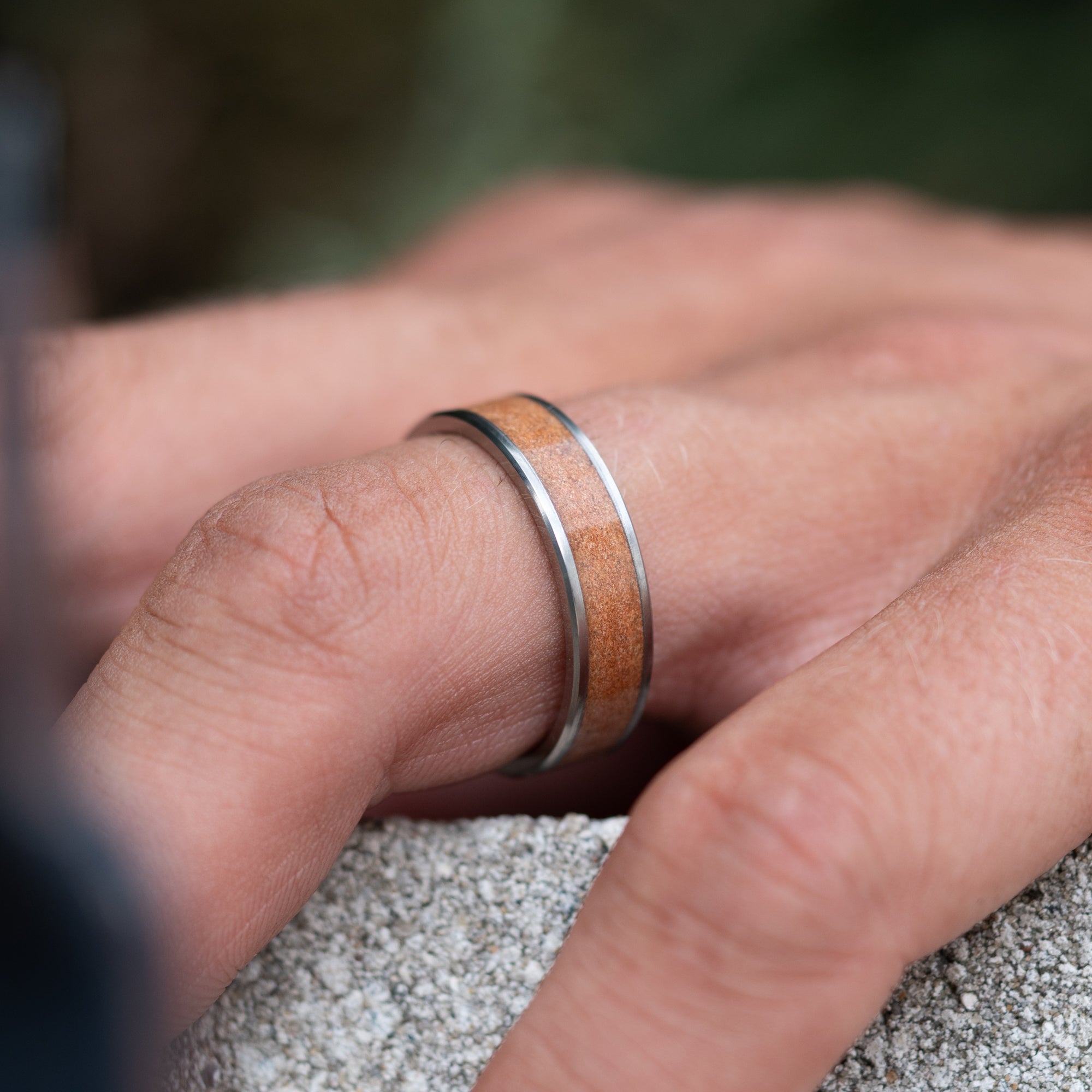 Titanium Moab Utah Rock Inlay Ring
