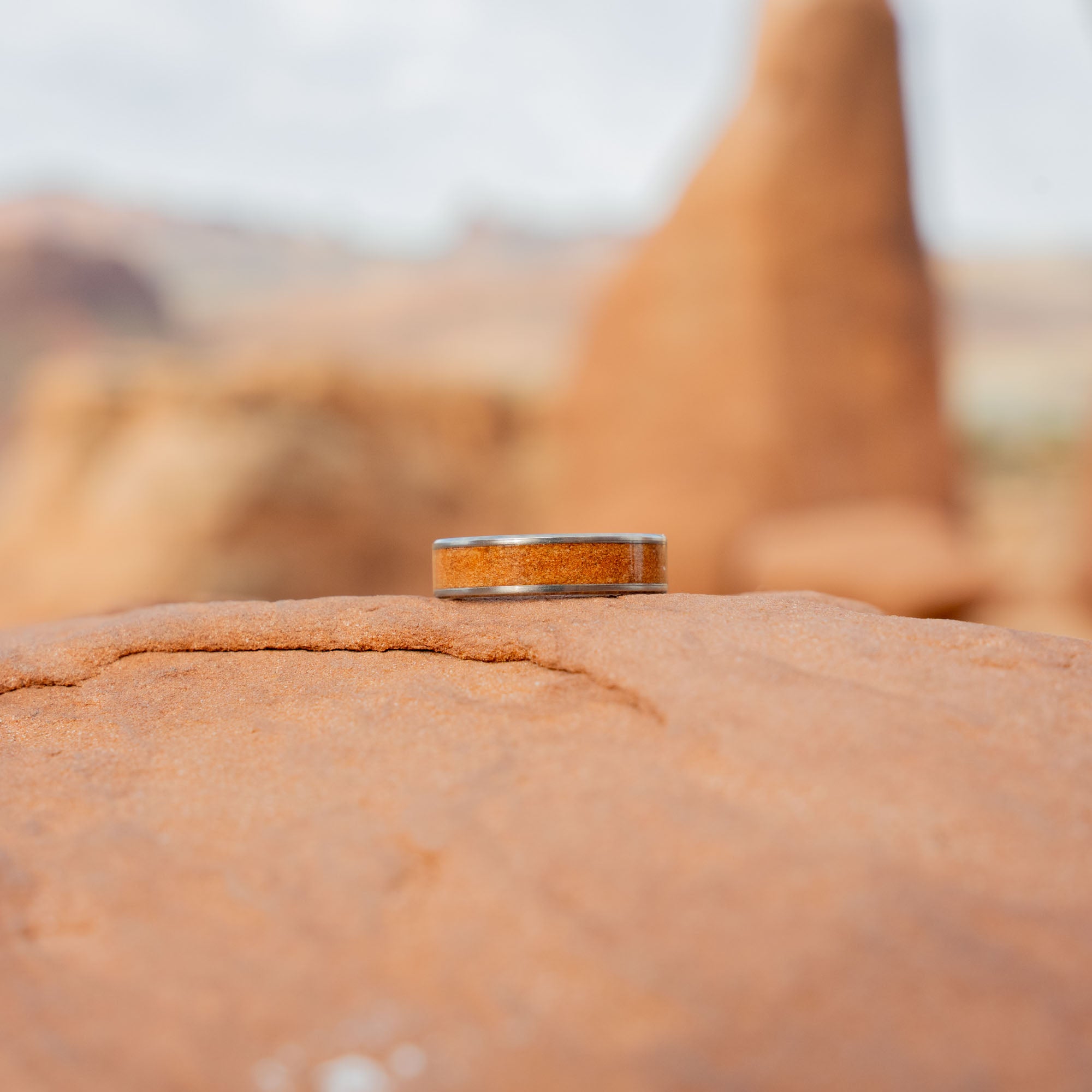 Titanium Moab Utah Rock Inlay Ring